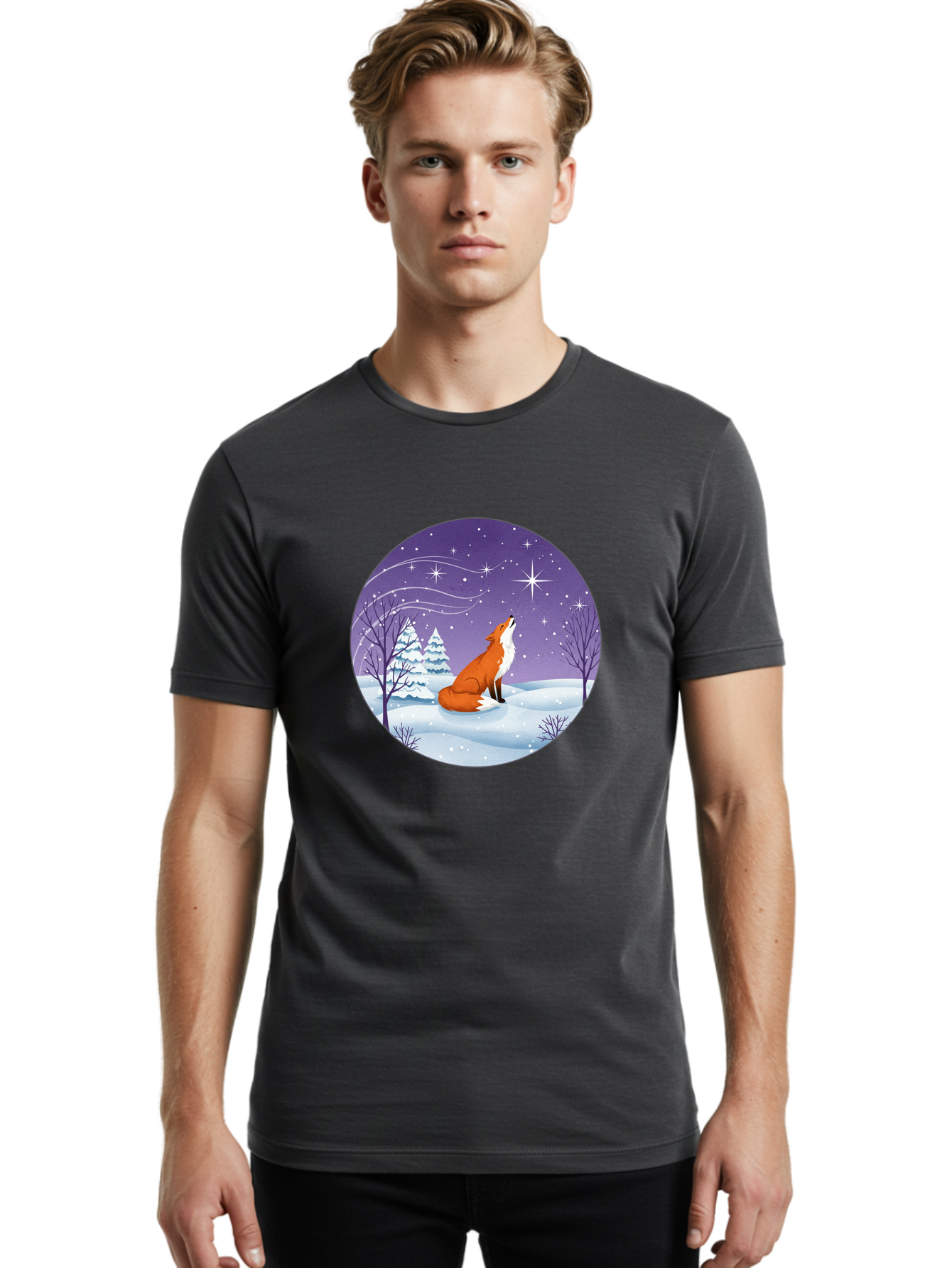 Fox-At-Night Men'S Graphic Tee, 100% Cotton, Comfortable Casual Summer Wear, Machine Washable, Vintage Camera, Old Camera, Antique Camera, Black Camera, Classic Photography, Photography Equipment, Nostalgic Device, Film Camera, Camera Art Baf107