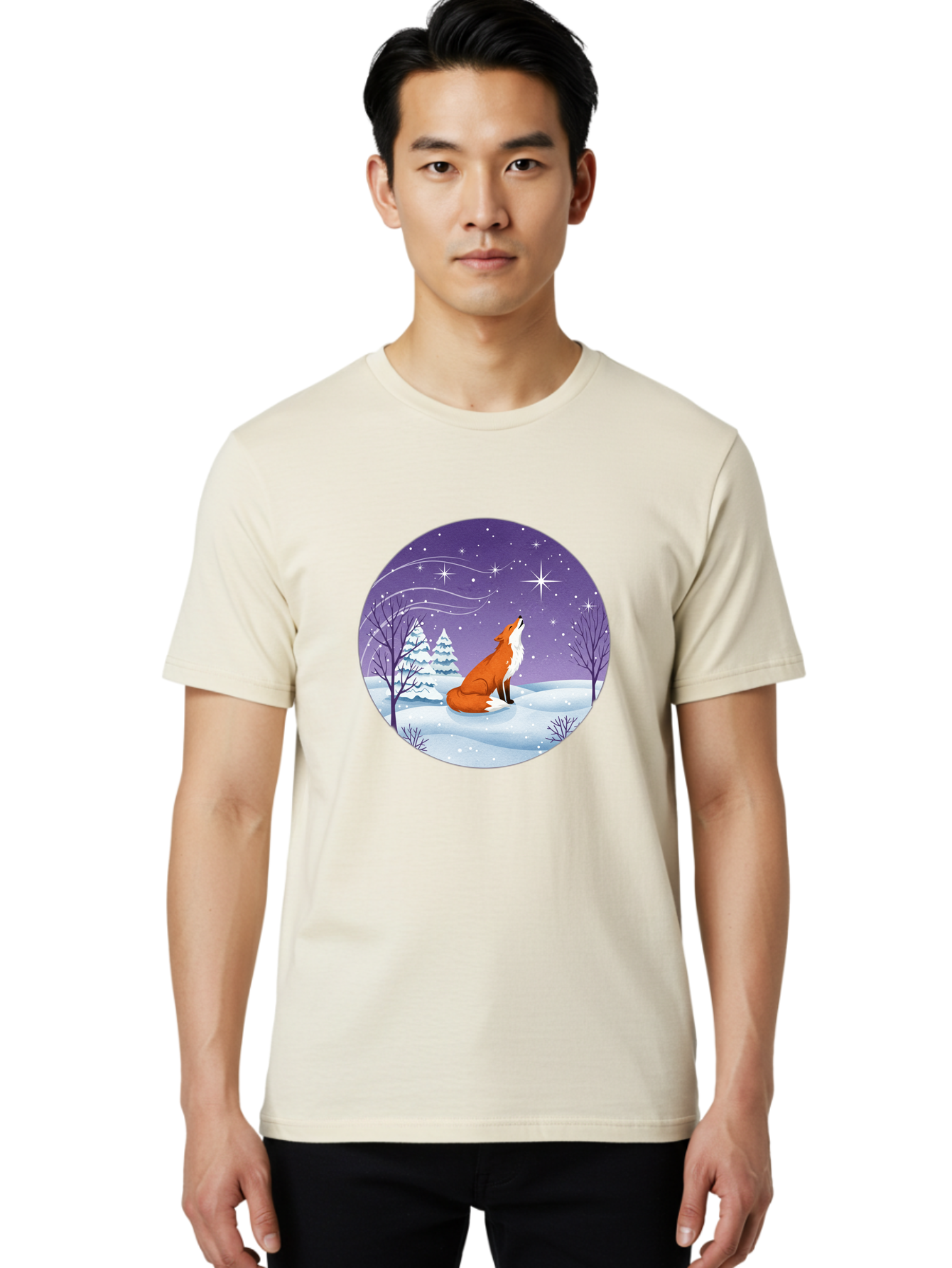 Fox-At-Night Men'S Graphic Tee, 100% Cotton, Comfortable Casual Summer Wear, Machine Washable, Vintage Camera, Old Camera, Antique Camera, Black Camera, Classic Photography, Photography Equipment, Nostalgic Device, Film Camera, Camera Art Baf107