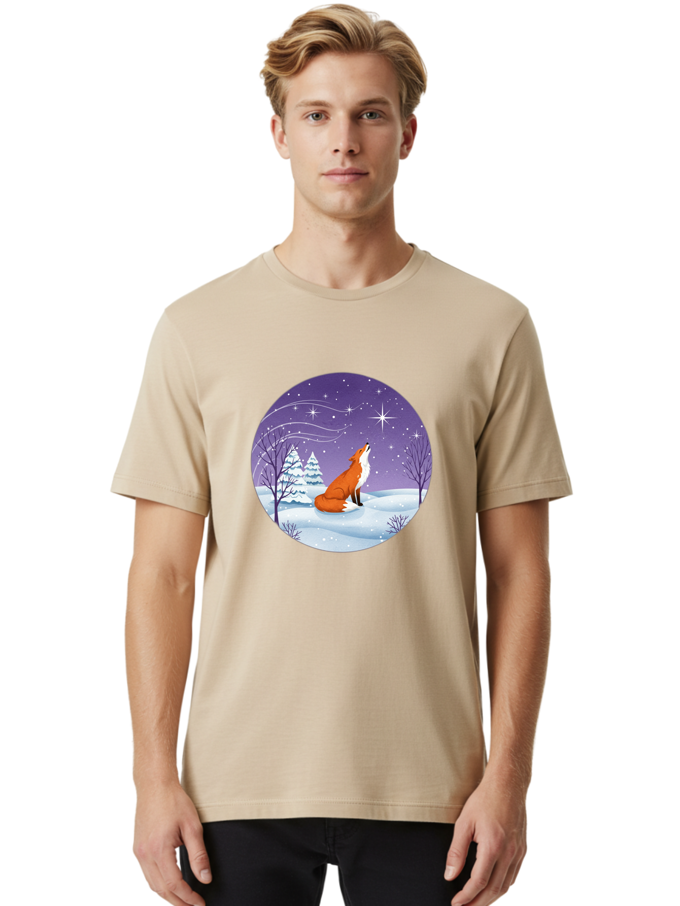 Fox-At-Night Men'S Graphic Tee, 100% Cotton, Comfortable Casual Summer Wear, Machine Washable, Vintage Camera, Old Camera, Antique Camera, Black Camera, Classic Photography, Photography Equipment, Nostalgic Device, Film Camera, Camera Art Baf107
