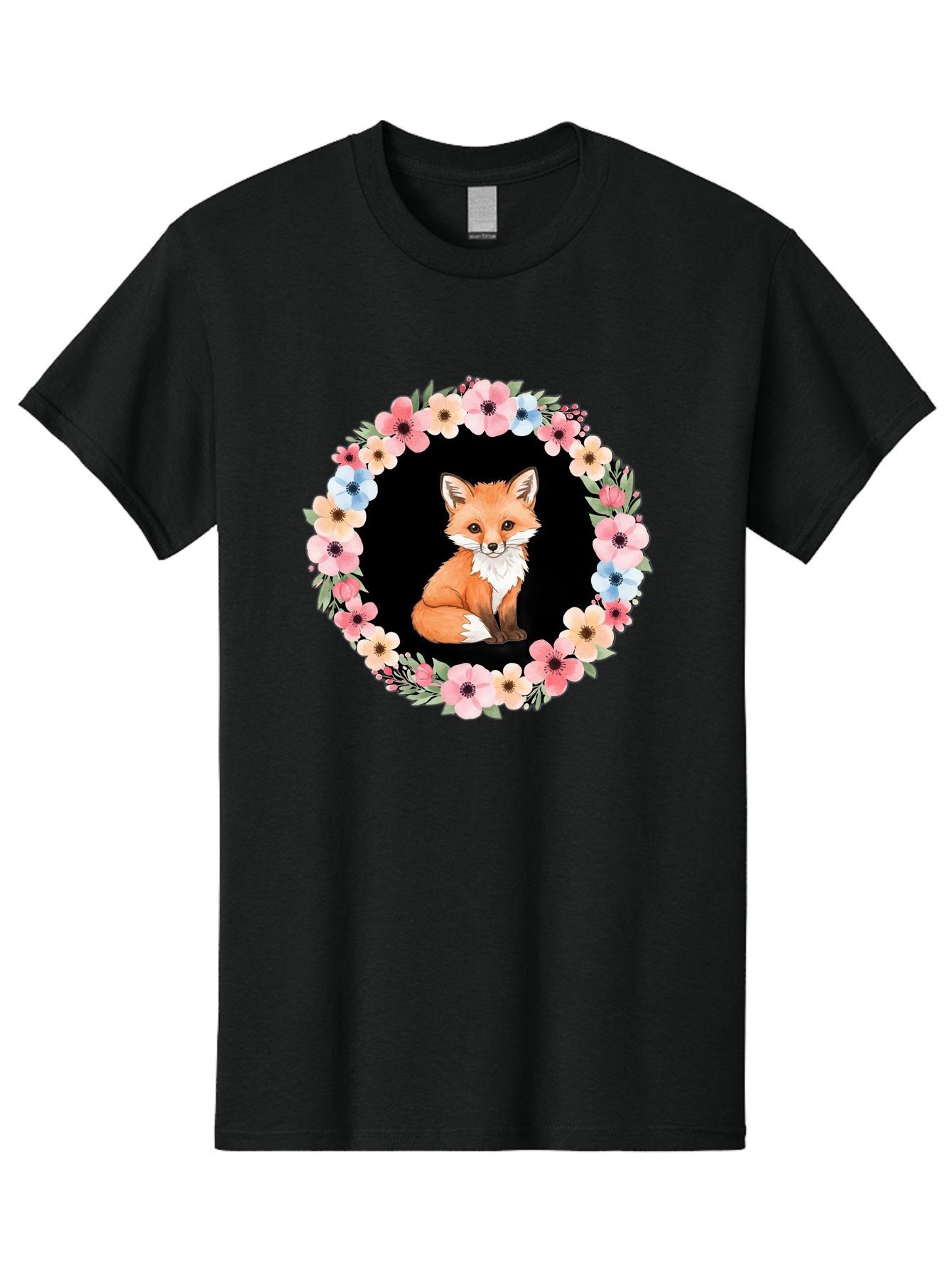 Fox-In-Floral-Wreath Men'S Graphic Tee, 100% Cotton, Comfortable Casual Summer Wear, Machine Washable, Vintage Camera, Old Camera, Antique Camera, Black Camera, Classic Photography, Photography Equipment, Nostalgic Device, Film Camera, Baf108