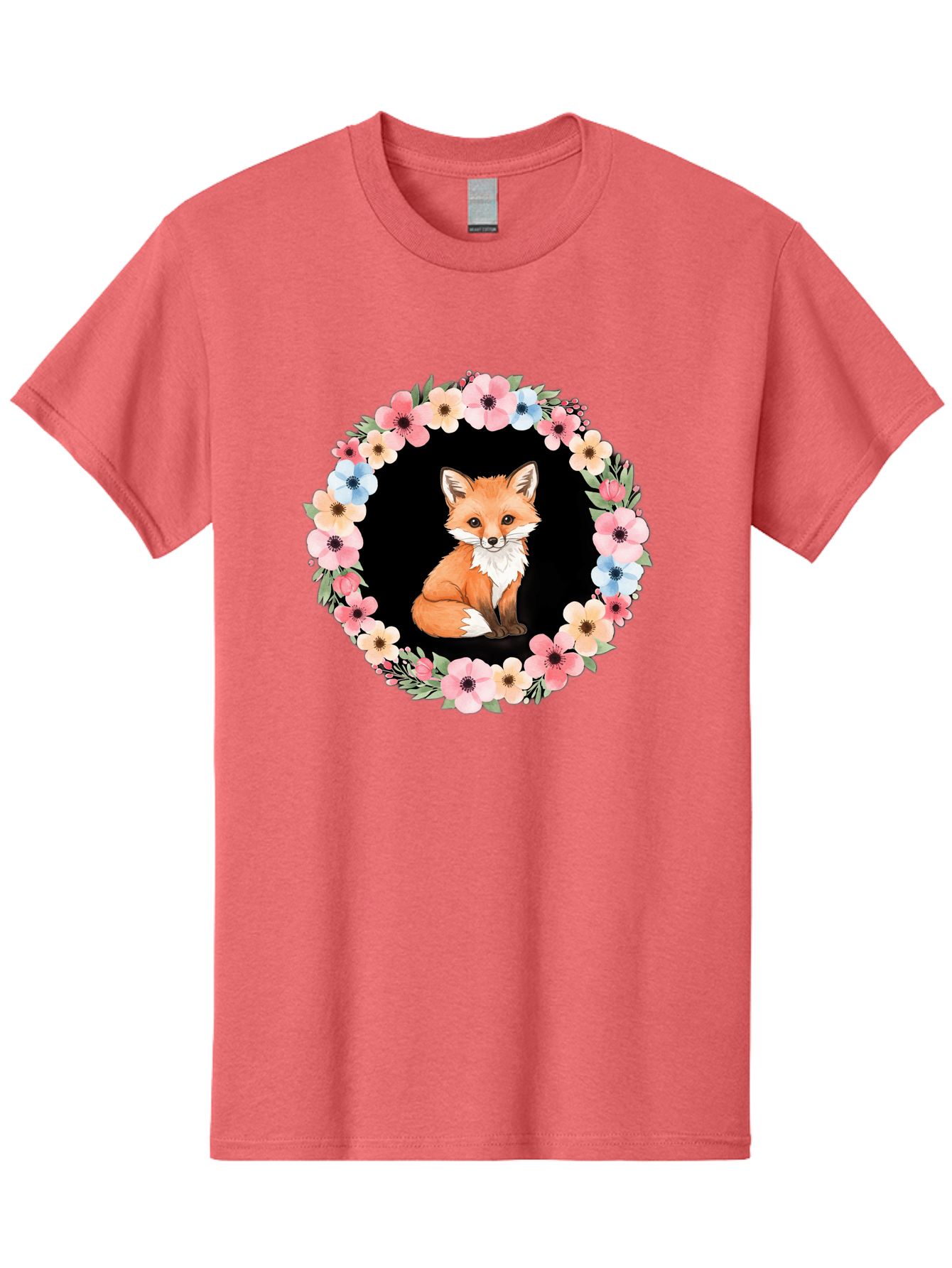 Fox-In-Floral-Wreath Men'S Graphic Tee, 100% Cotton, Comfortable Casual Summer Wear, Machine Washable, Vintage Camera, Old Camera, Antique Camera, Black Camera, Classic Photography, Photography Equipment, Nostalgic Device, Film Camera, Baf108