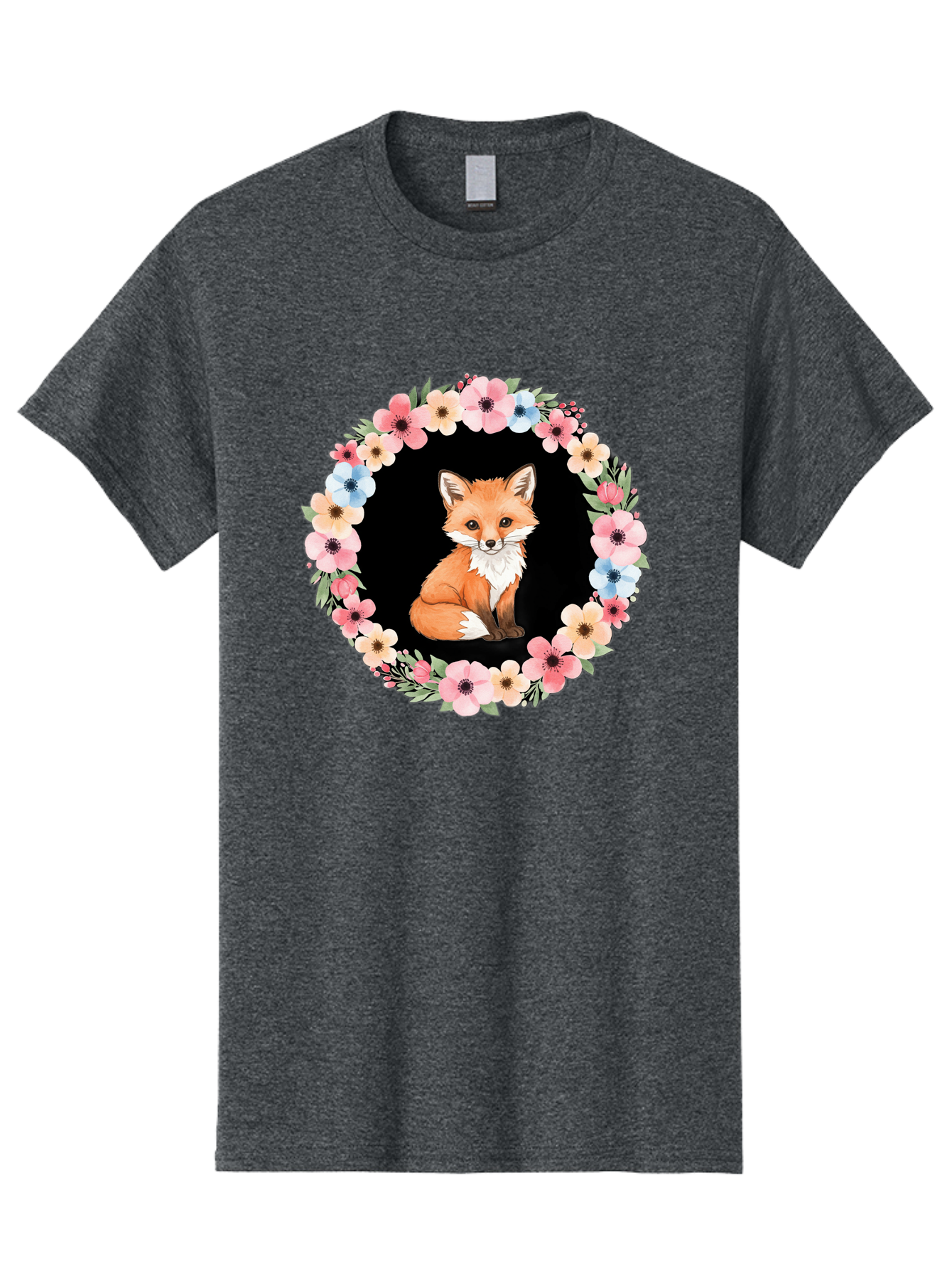 Fox-In-Floral-Wreath Men'S Graphic Tee, 100% Cotton, Comfortable Casual Summer Wear, Machine Washable, Vintage Camera, Old Camera, Antique Camera, Black Camera, Classic Photography, Photography Equipment, Nostalgic Device, Film Camera, Baf108
