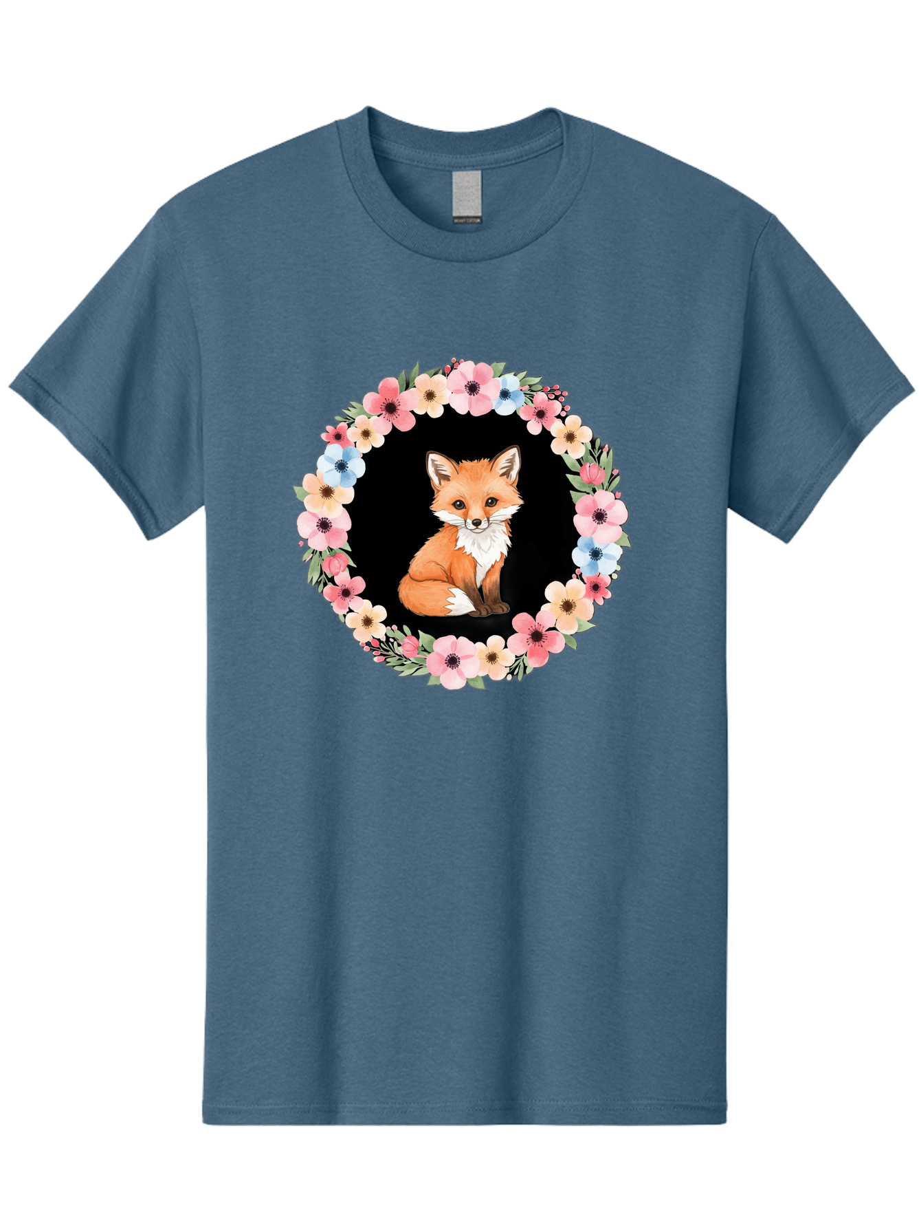 Fox-In-Floral-Wreath Men'S Graphic Tee, 100% Cotton, Comfortable Casual Summer Wear, Machine Washable, Vintage Camera, Old Camera, Antique Camera, Black Camera, Classic Photography, Photography Equipment, Nostalgic Device, Film Camera, Baf108