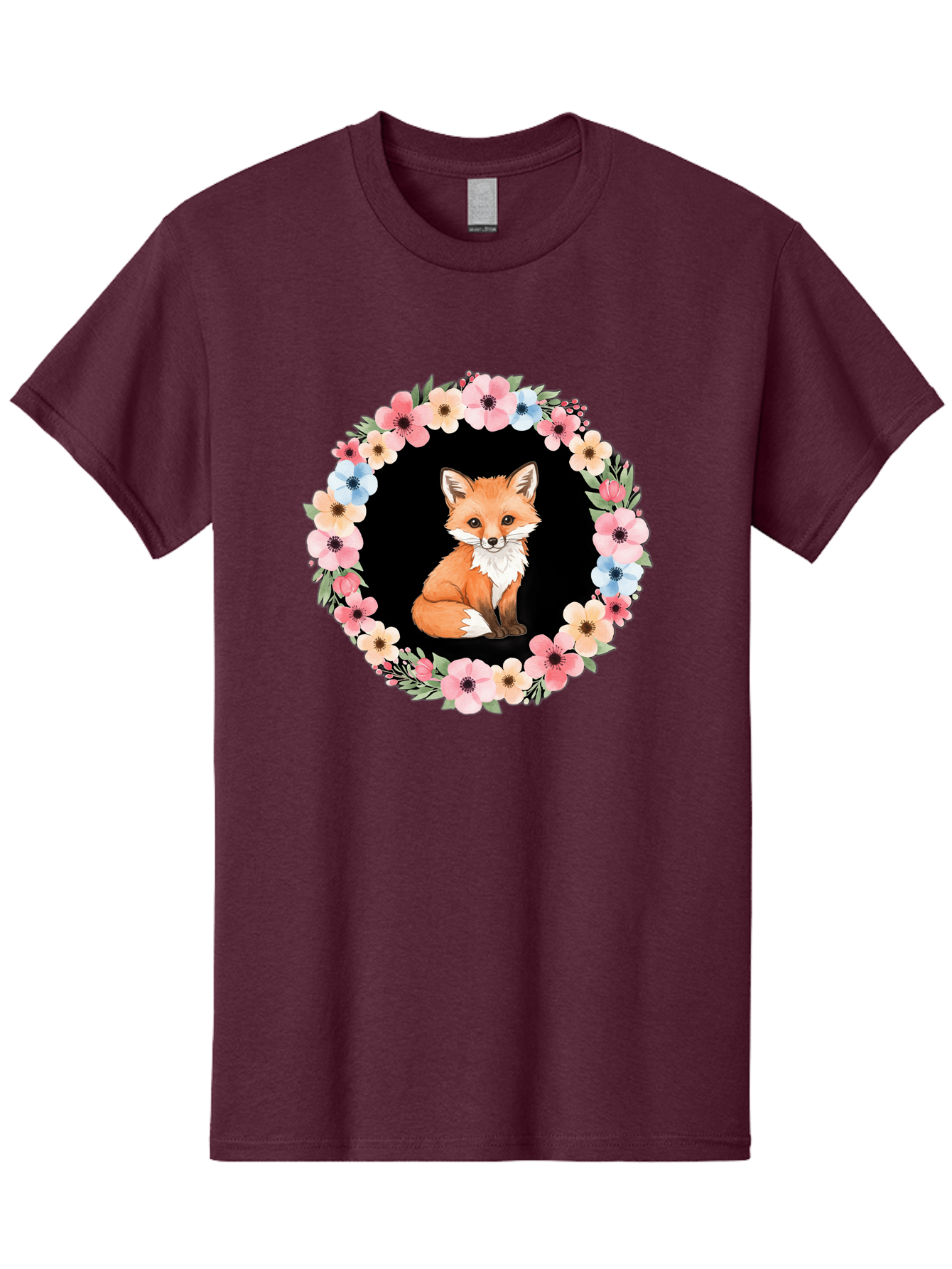 Fox-In-Floral-Wreath Men'S Graphic Tee, 100% Cotton, Comfortable Casual Summer Wear, Machine Washable, Vintage Camera, Old Camera, Antique Camera, Black Camera, Classic Photography, Photography Equipment, Nostalgic Device, Film Camera, Baf108