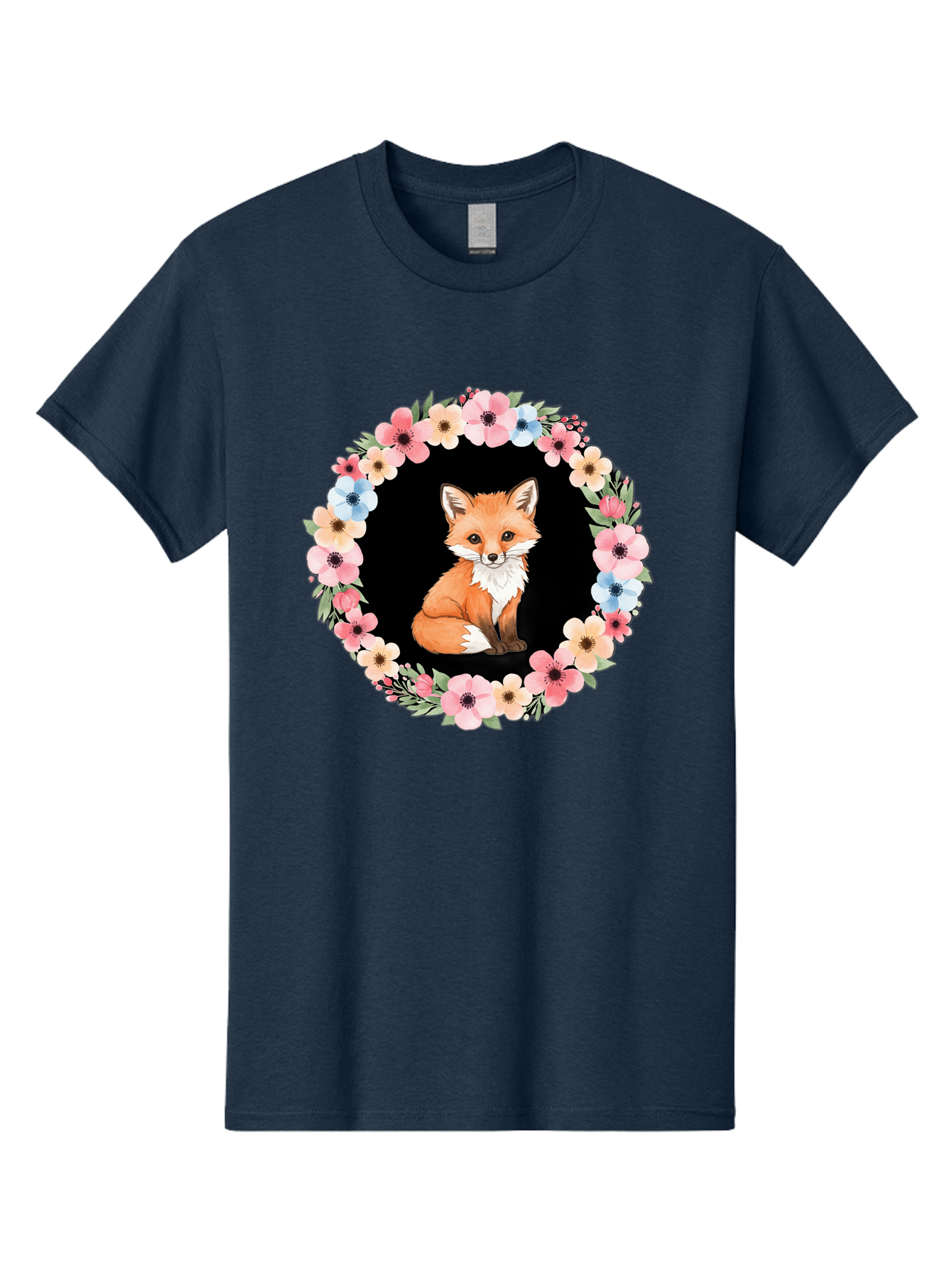 Fox-In-Floral-Wreath Men'S Graphic Tee, 100% Cotton, Comfortable Casual Summer Wear, Machine Washable, Vintage Camera, Old Camera, Antique Camera, Black Camera, Classic Photography, Photography Equipment, Nostalgic Device, Film Camera, Baf108
