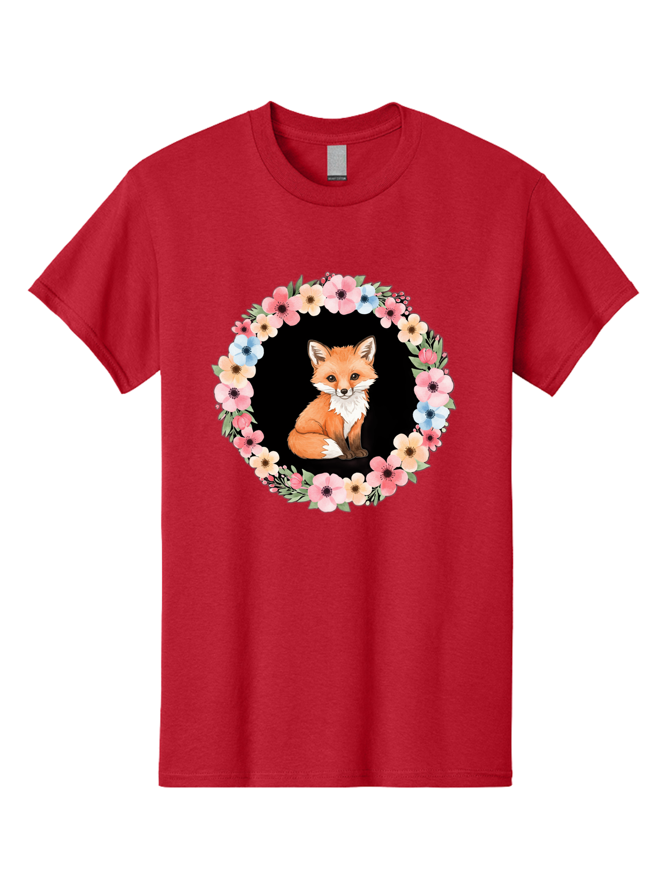 Fox-In-Floral-Wreath Men'S Graphic Tee, 100% Cotton, Comfortable Casual Summer Wear, Machine Washable, Vintage Camera, Old Camera, Antique Camera, Black Camera, Classic Photography, Photography Equipment, Nostalgic Device, Film Camera, Baf108