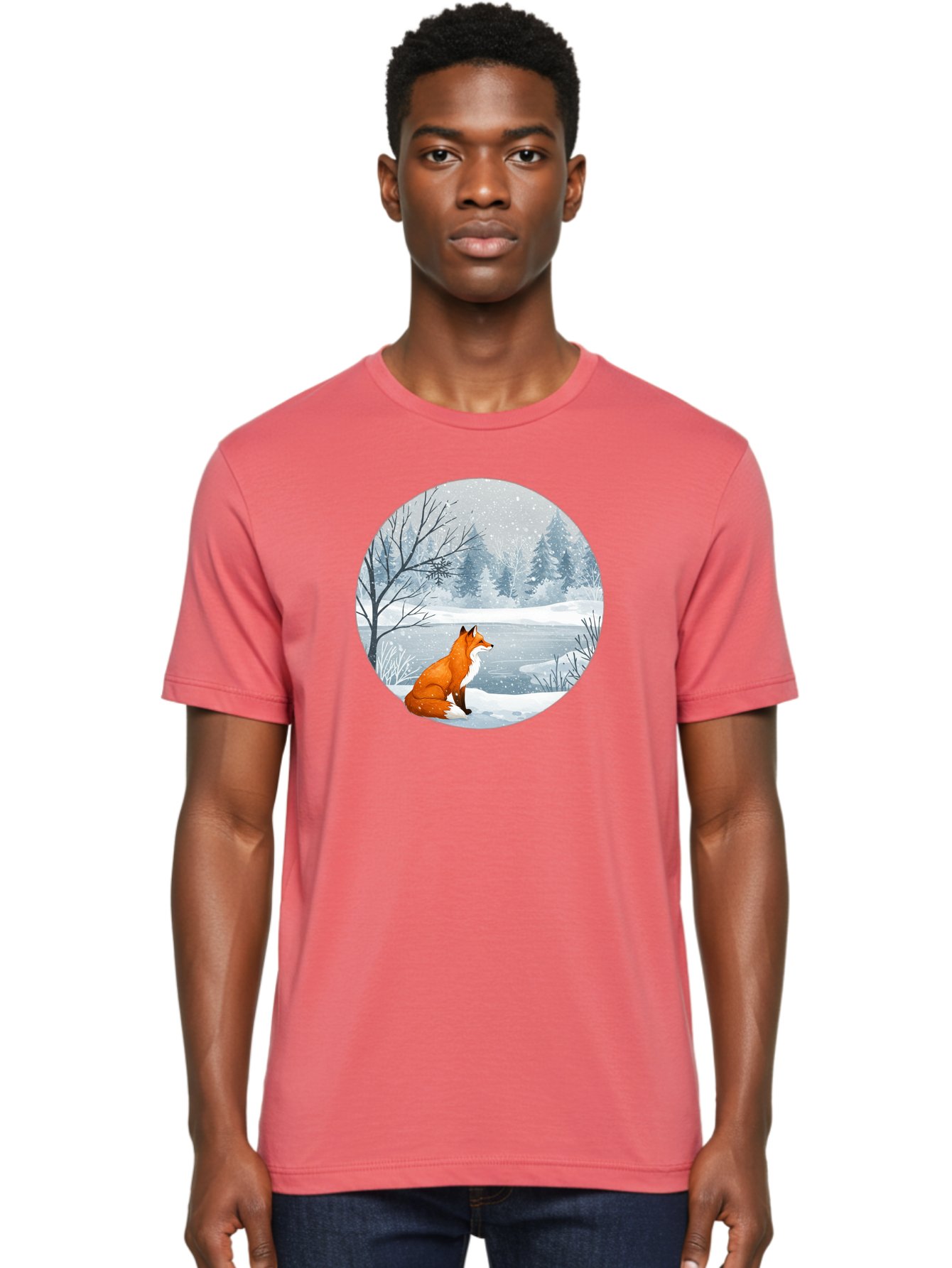 Fox-In-Winter-Landscape Men'S Graphic Tee, 100% Cotton, Comfortable Casual Summer Wear, Machine Washable, Vintage Camera, Old Camera, Antique Camera, Black Camera, Classic Photography, Photography Equipment, Nostalgic Device, Film Camera, Baf109