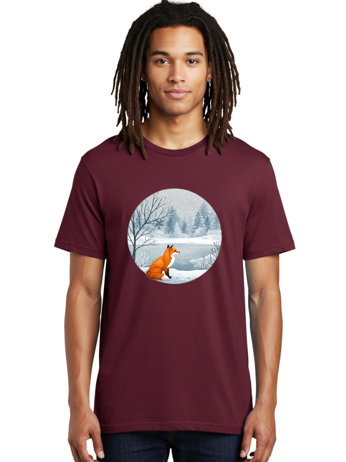 Fox-In-Winter-Landscape Men'S Graphic Tee, 100% Cotton, Comfortable Casual Summer Wear, Machine Washable, Vintage Camera, Old Camera, Antique Camera, Black Camera, Classic Photography, Photography Equipment, Nostalgic Device, Film Camera, Baf109