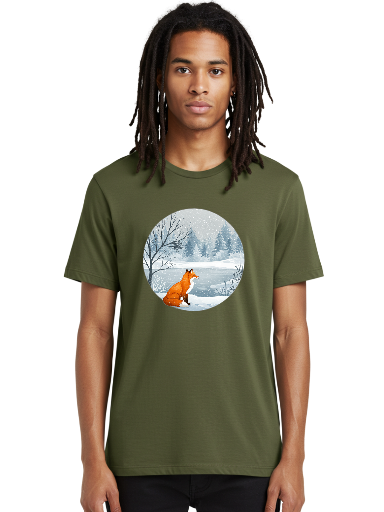 Fox-In-Winter-Landscape Men'S Graphic Tee, 100% Cotton, Comfortable Casual Summer Wear, Machine Washable, Vintage Camera, Old Camera, Antique Camera, Black Camera, Classic Photography, Photography Equipment, Nostalgic Device, Film Camera, Baf109