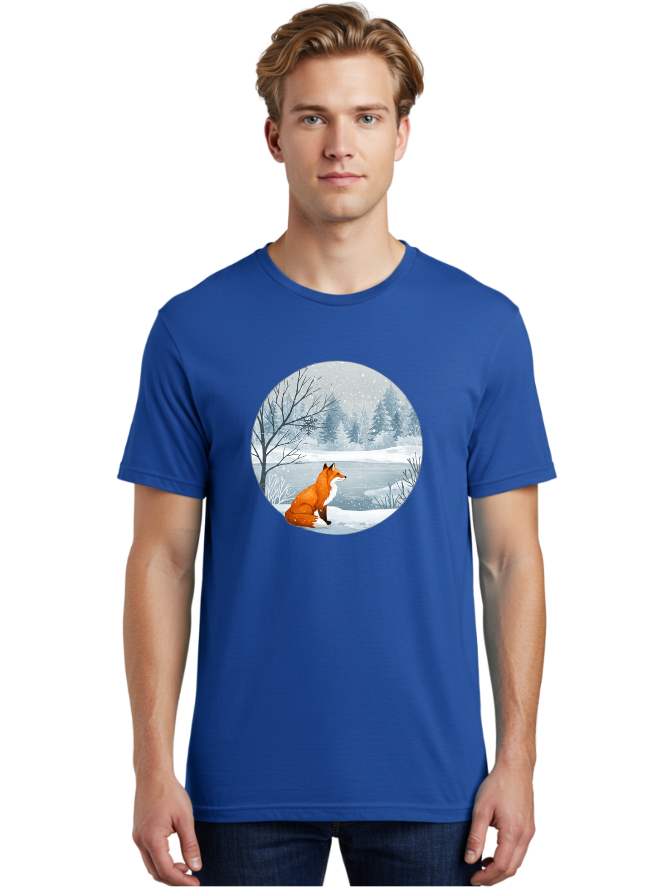 Fox-In-Winter-Landscape Men'S Graphic Tee, 100% Cotton, Comfortable Casual Summer Wear, Machine Washable, Vintage Camera, Old Camera, Antique Camera, Black Camera, Classic Photography, Photography Equipment, Nostalgic Device, Film Camera, Baf109