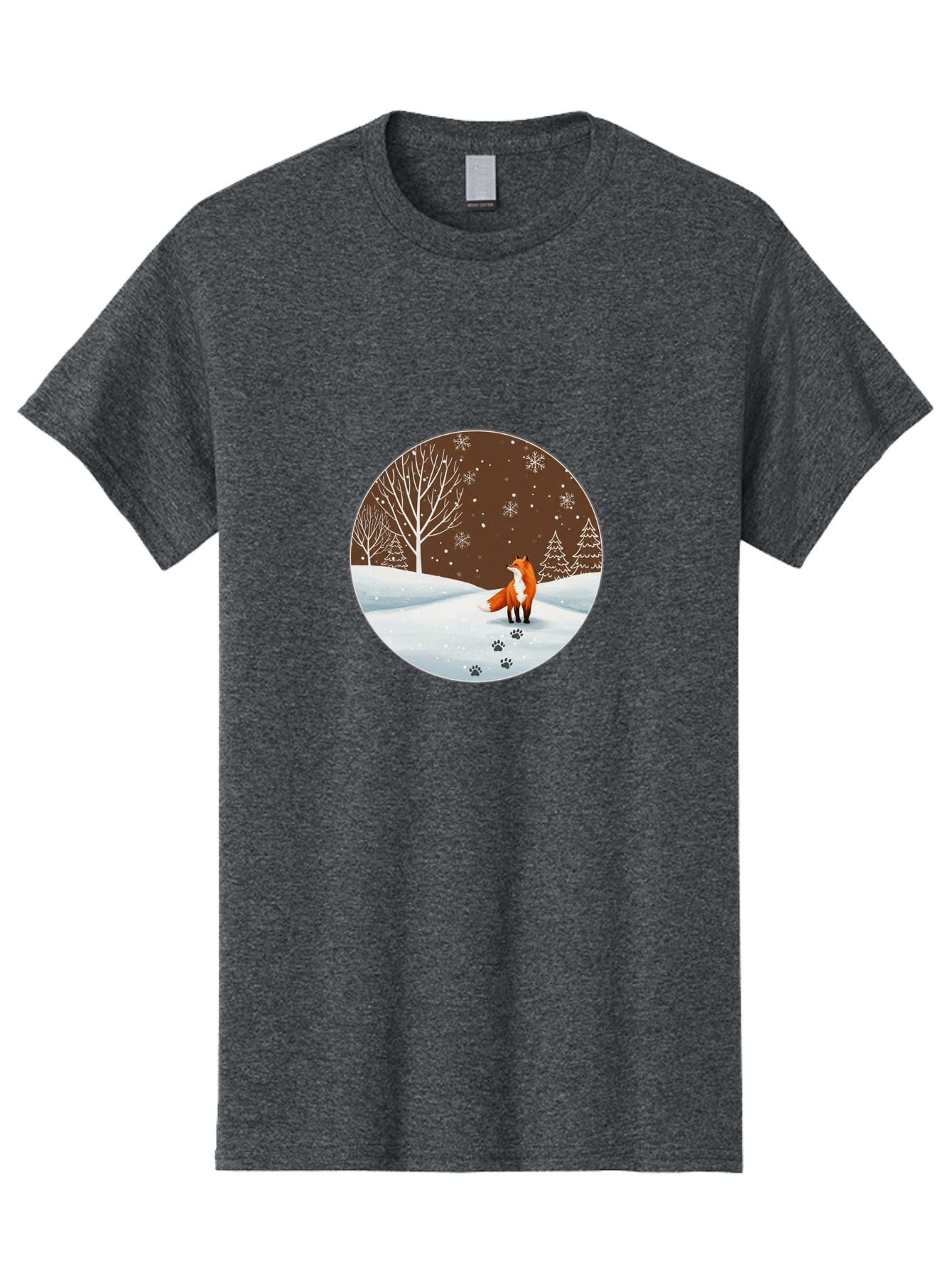 Fox-In-Winter-Scene-1 Men'S Graphic Tee, 100% Cotton, Comfortable Casual Summer Wear, Machine Washable, Vintage Camera, Old Camera, Antique Camera, Black Camera, Classic Photography, Photography Equipment, Nostalgic Device, Film Camera, Baf110