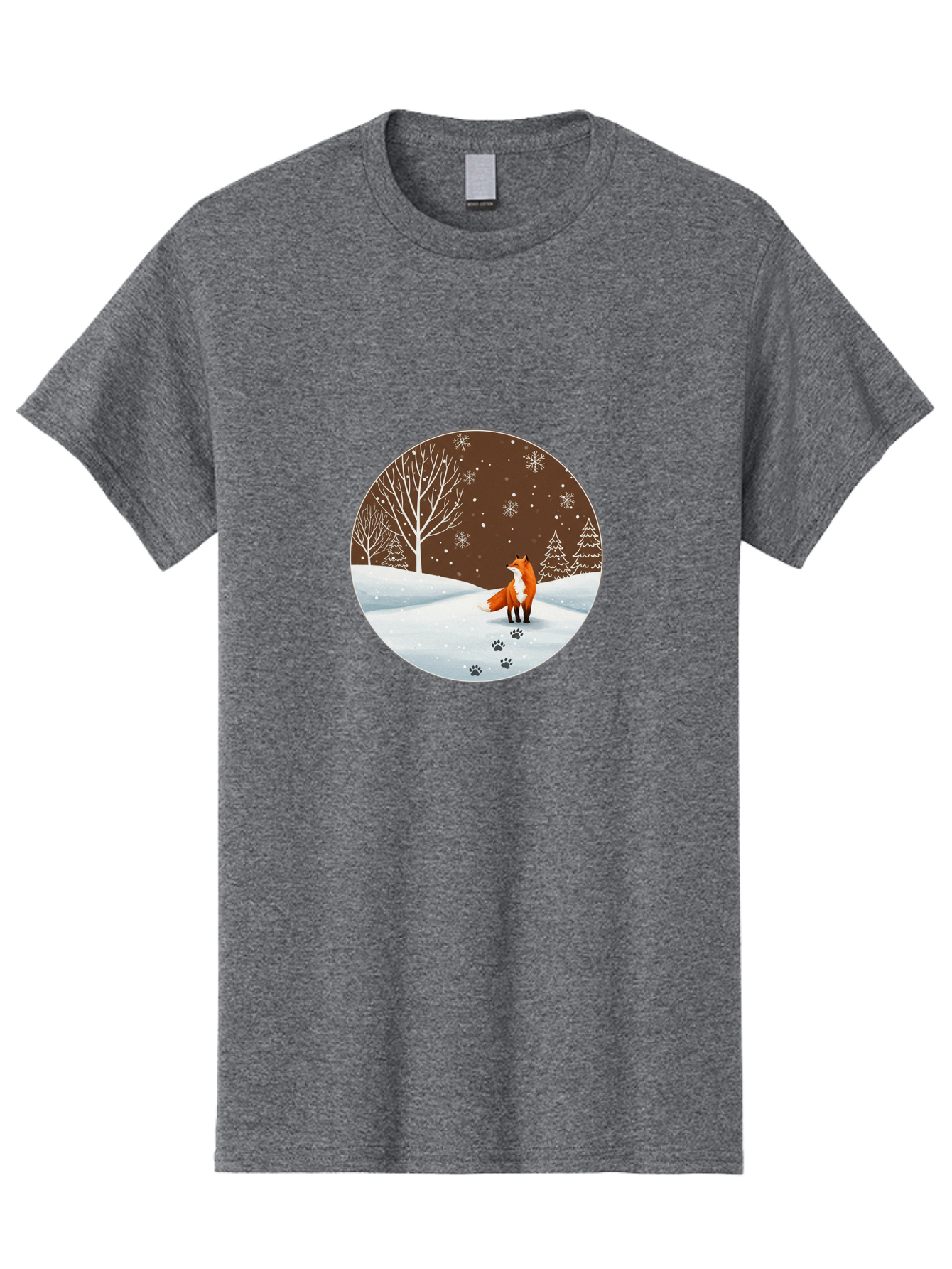 Fox-In-Winter-Scene-1 Men'S Graphic Tee, 100% Cotton, Comfortable Casual Summer Wear, Machine Washable, Vintage Camera, Old Camera, Antique Camera, Black Camera, Classic Photography, Photography Equipment, Nostalgic Device, Film Camera, Baf110