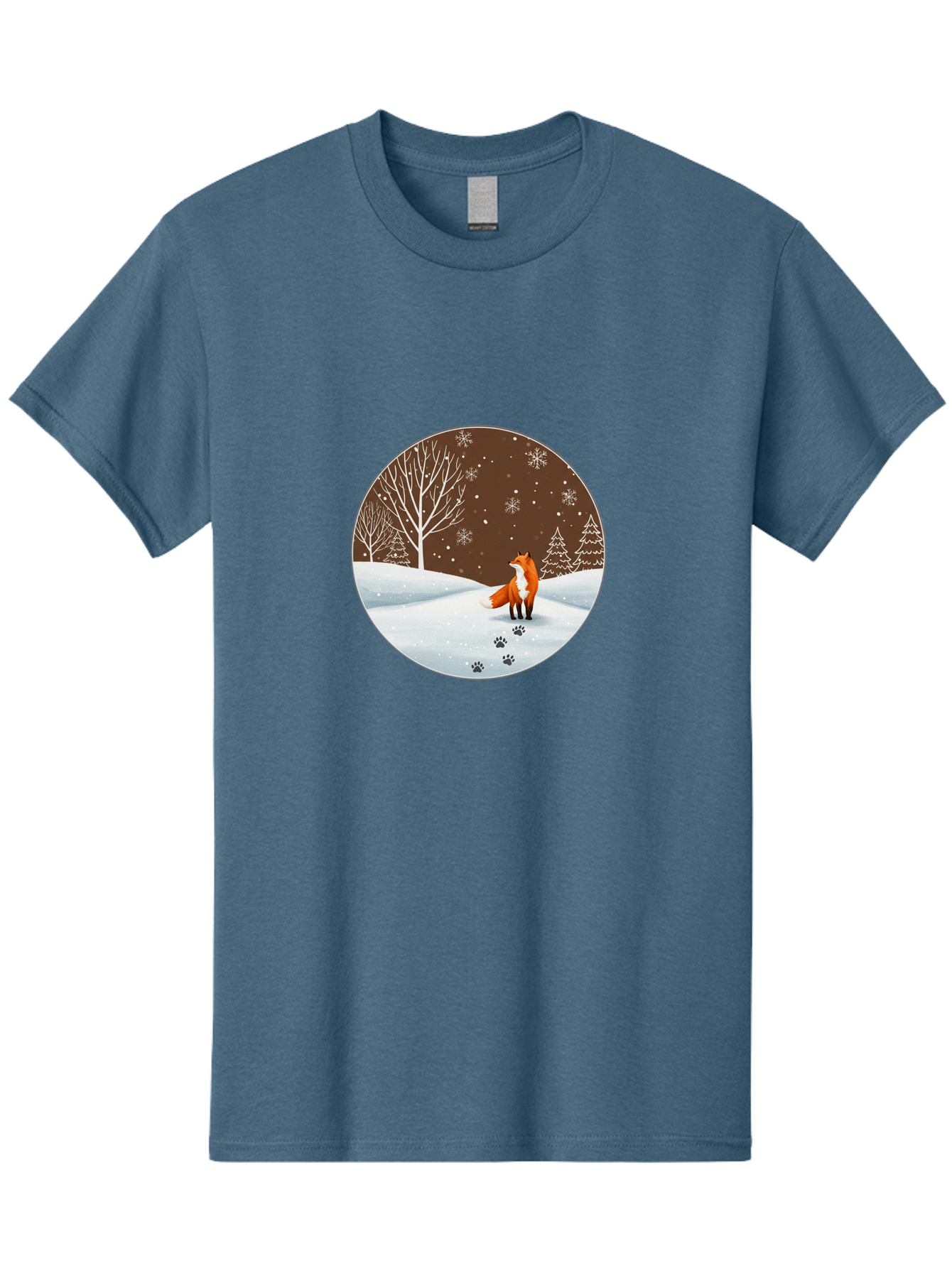 Fox-In-Winter-Scene-1 Men'S Graphic Tee, 100% Cotton, Comfortable Casual Summer Wear, Machine Washable, Vintage Camera, Old Camera, Antique Camera, Black Camera, Classic Photography, Photography Equipment, Nostalgic Device, Film Camera, Baf110