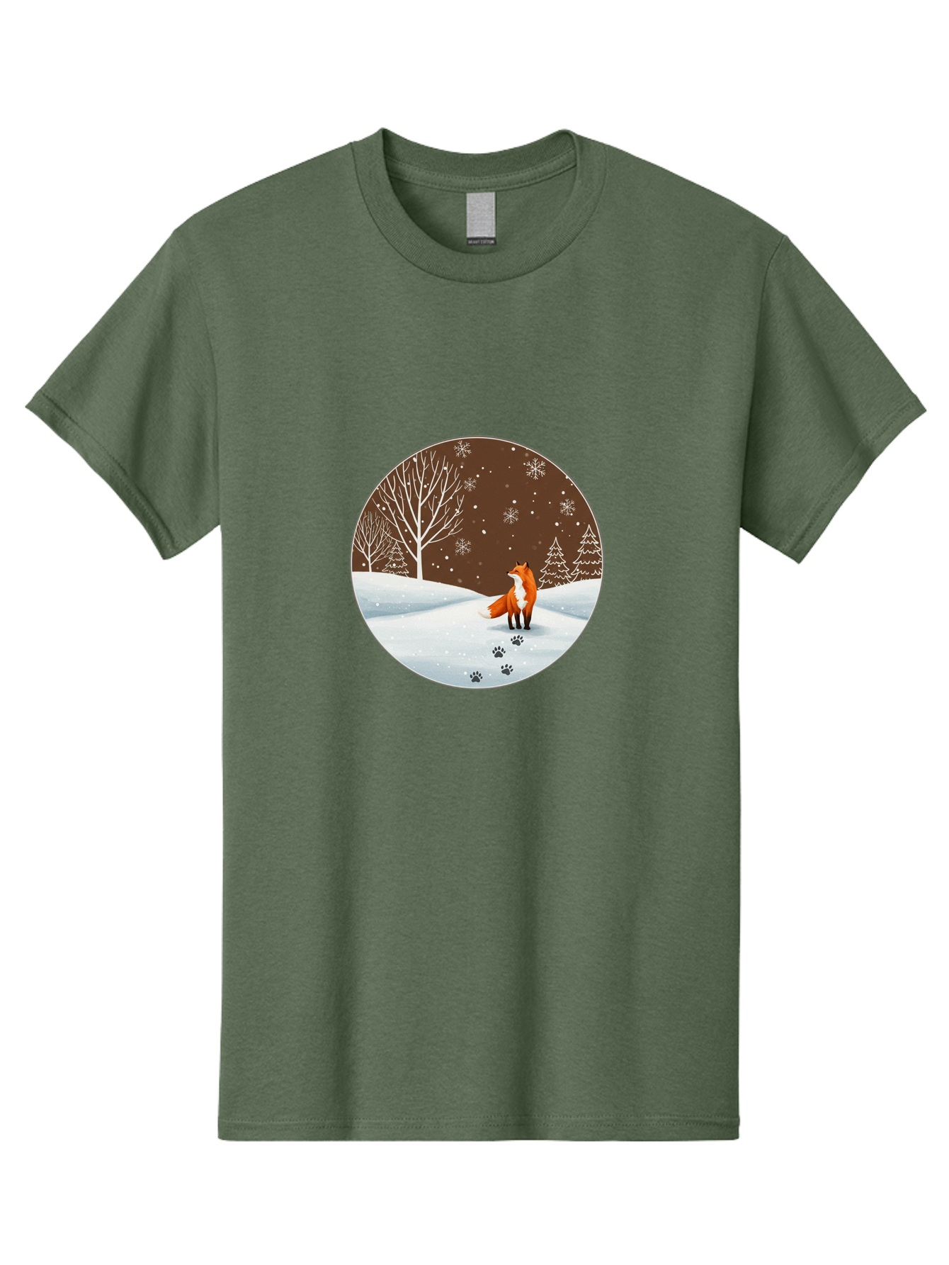 Fox-In-Winter-Scene-1 Men'S Graphic Tee, 100% Cotton, Comfortable Casual Summer Wear, Machine Washable, Vintage Camera, Old Camera, Antique Camera, Black Camera, Classic Photography, Photography Equipment, Nostalgic Device, Film Camera, Baf110