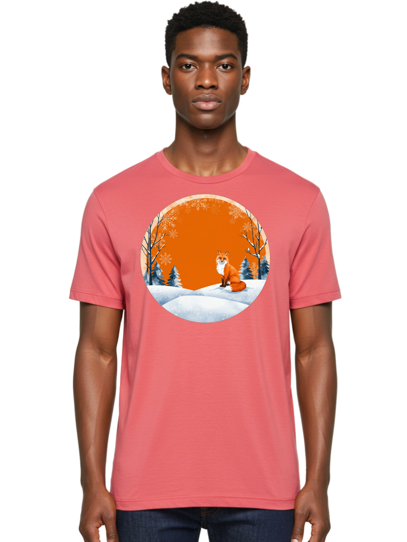 Fox-In-Winter-Scene Men'S Graphic Tee, 100% Cotton, Comfortable Casual Summer Wear, Machine Washable, Vintage Camera, Old Camera, Antique Camera, Black Camera, Classic Photography, Photography Equipment, Nostalgic Device, Film Camera, Baf111