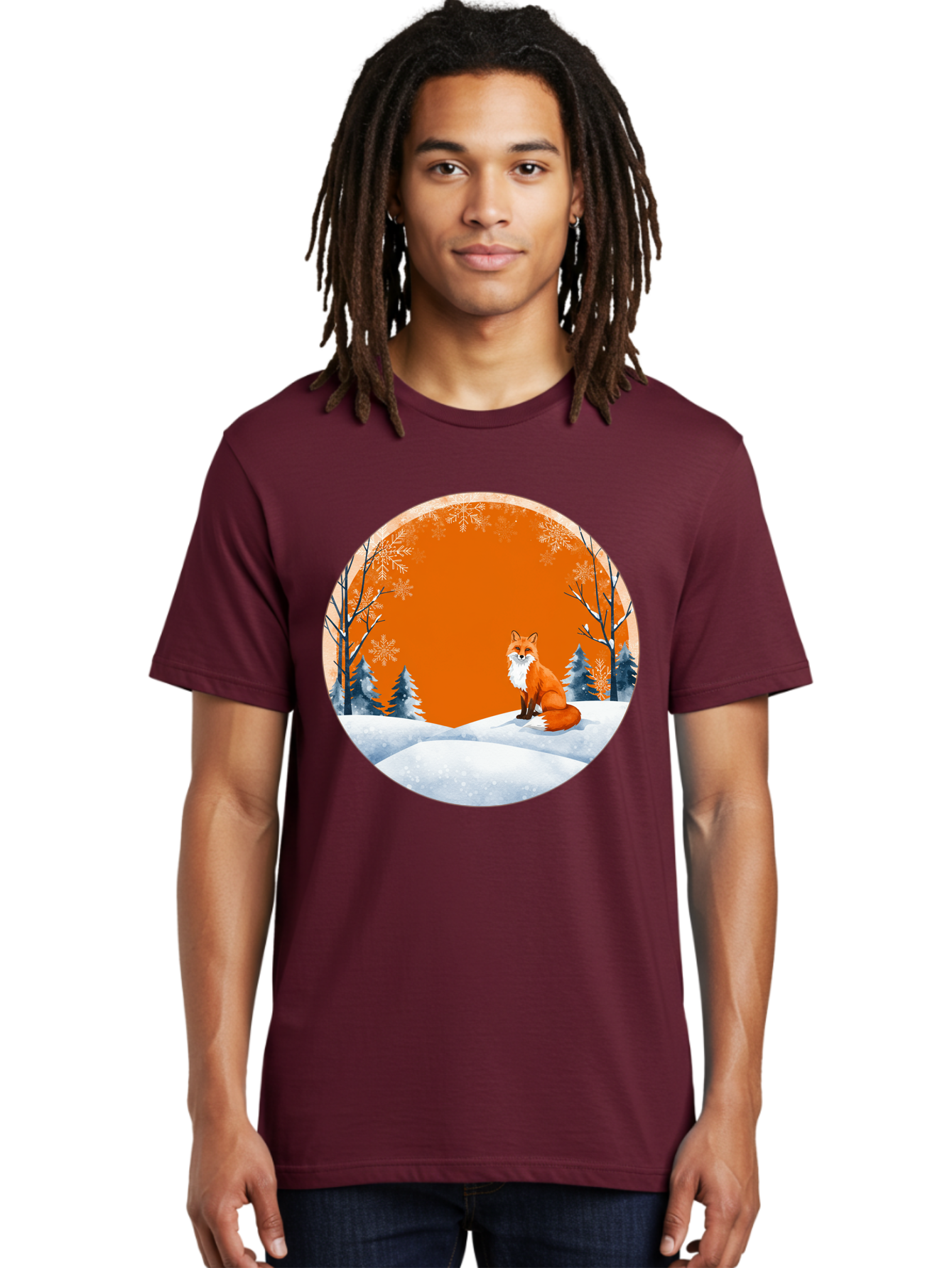 Fox-In-Winter-Scene Men'S Graphic Tee, 100% Cotton, Comfortable Casual Summer Wear, Machine Washable, Vintage Camera, Old Camera, Antique Camera, Black Camera, Classic Photography, Photography Equipment, Nostalgic Device, Film Camera, Baf111