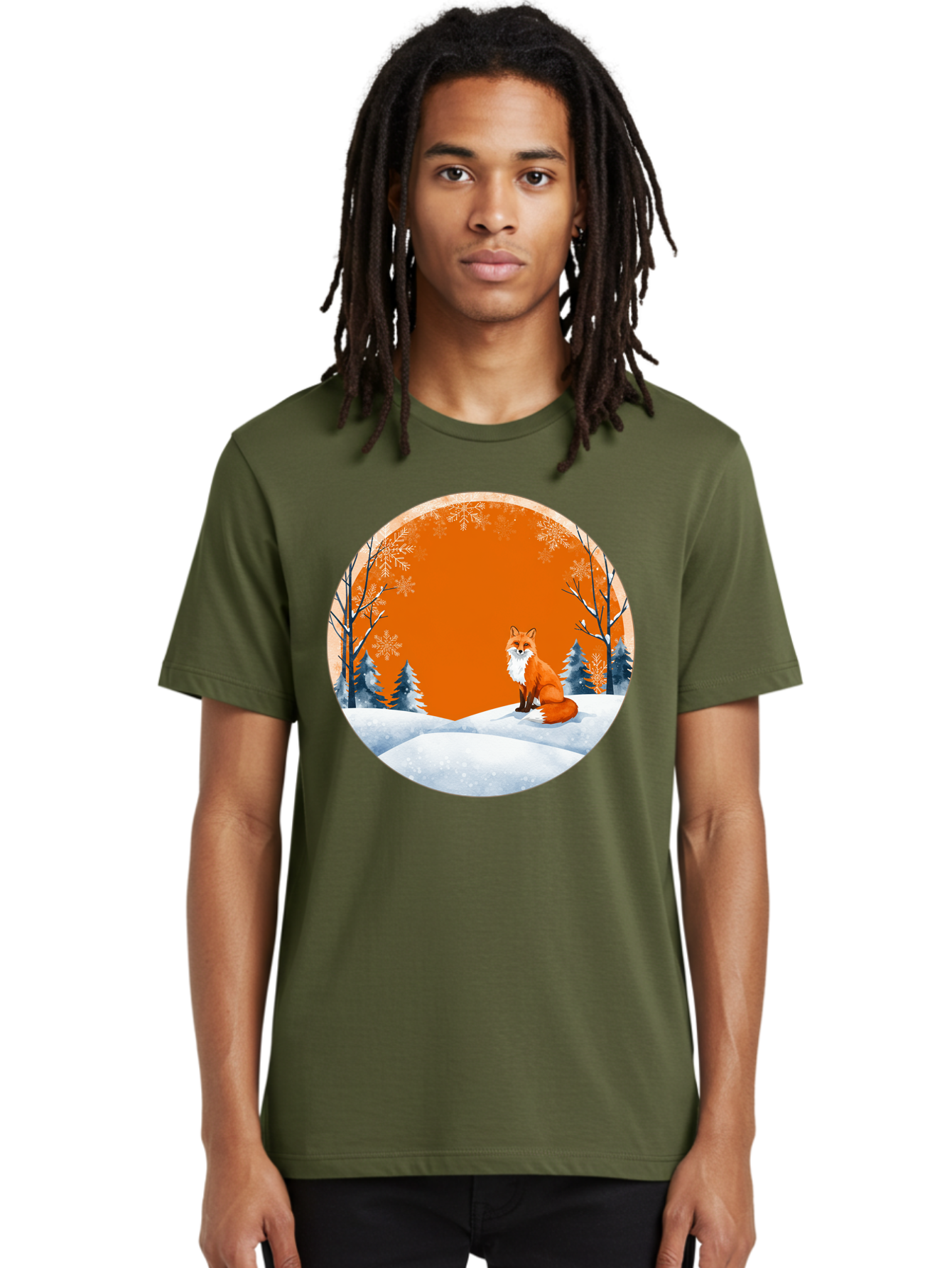 Fox-In-Winter-Scene Men'S Graphic Tee, 100% Cotton, Comfortable Casual Summer Wear, Machine Washable, Vintage Camera, Old Camera, Antique Camera, Black Camera, Classic Photography, Photography Equipment, Nostalgic Device, Film Camera, Baf111