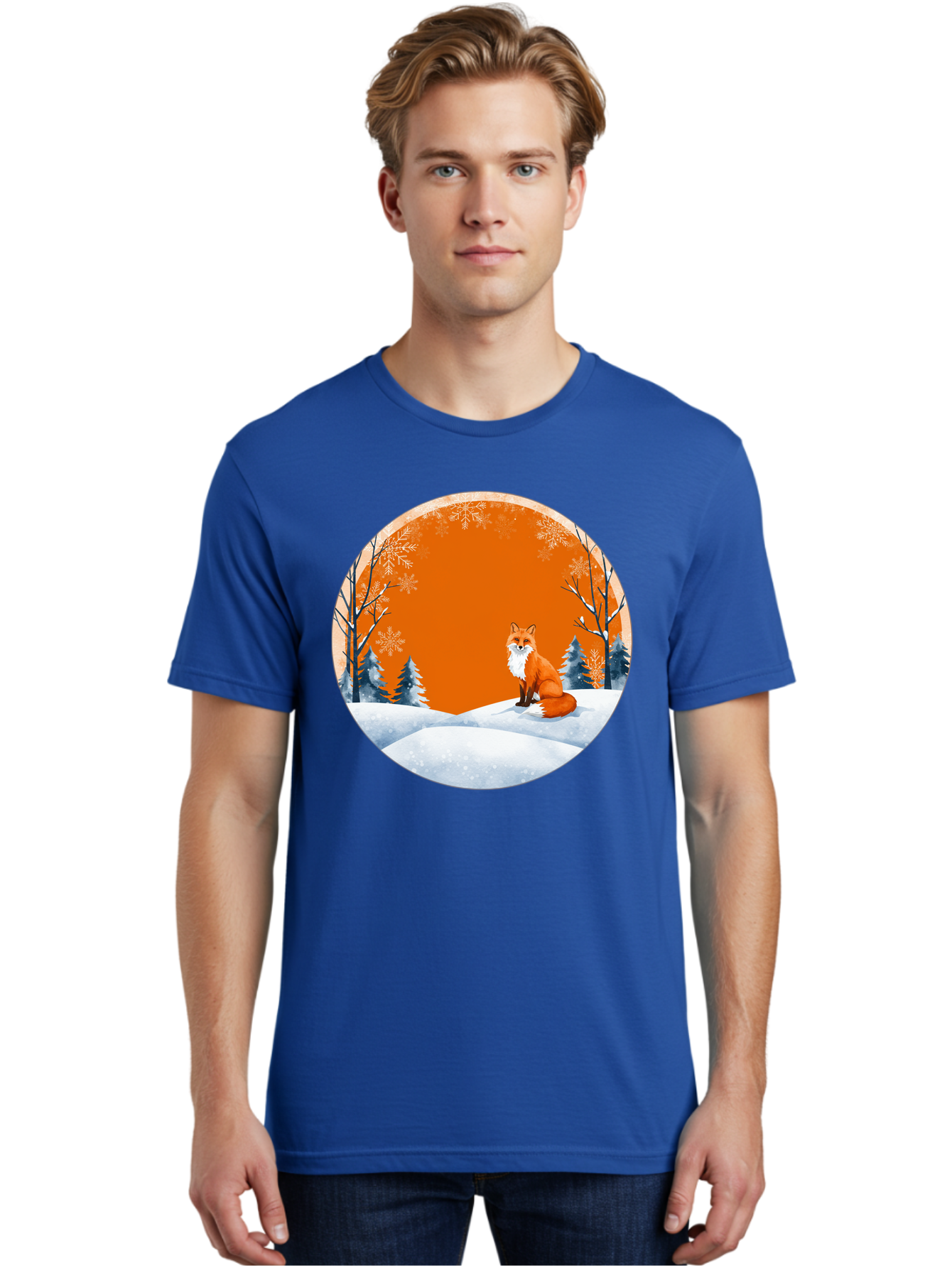 Fox-In-Winter-Scene Men'S Graphic Tee, 100% Cotton, Comfortable Casual Summer Wear, Machine Washable, Vintage Camera, Old Camera, Antique Camera, Black Camera, Classic Photography, Photography Equipment, Nostalgic Device, Film Camera, Baf111