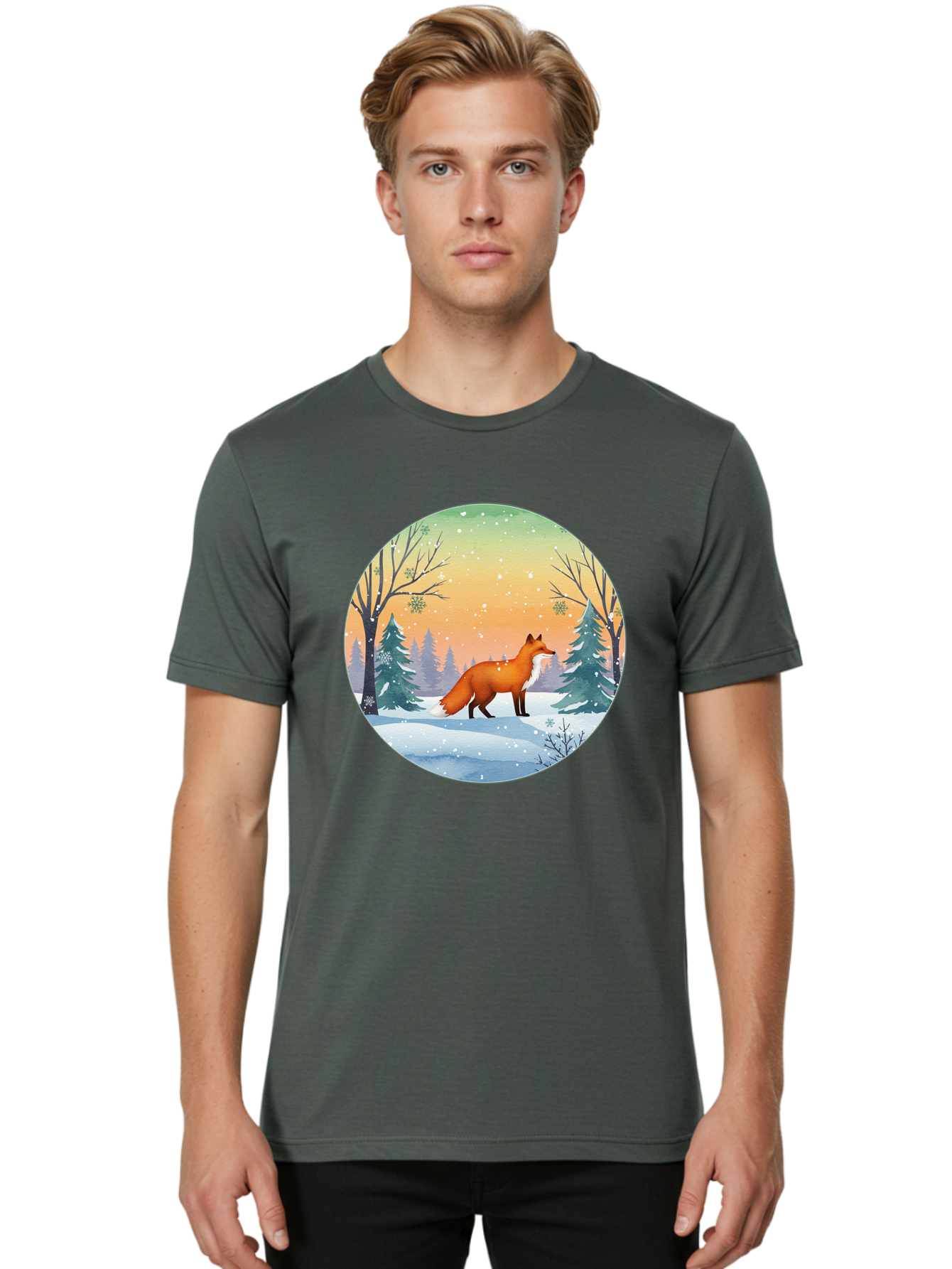 Fox-In-Winter Men'S Graphic Tee, 100% Cotton, Comfortable Casual Summer Wear, Machine Washable, Vintage Camera, Old Camera, Antique Camera, Black Camera, Classic Photography, Photography Equipment, Nostalgic Device, Film Camera, Camera Art Baf112