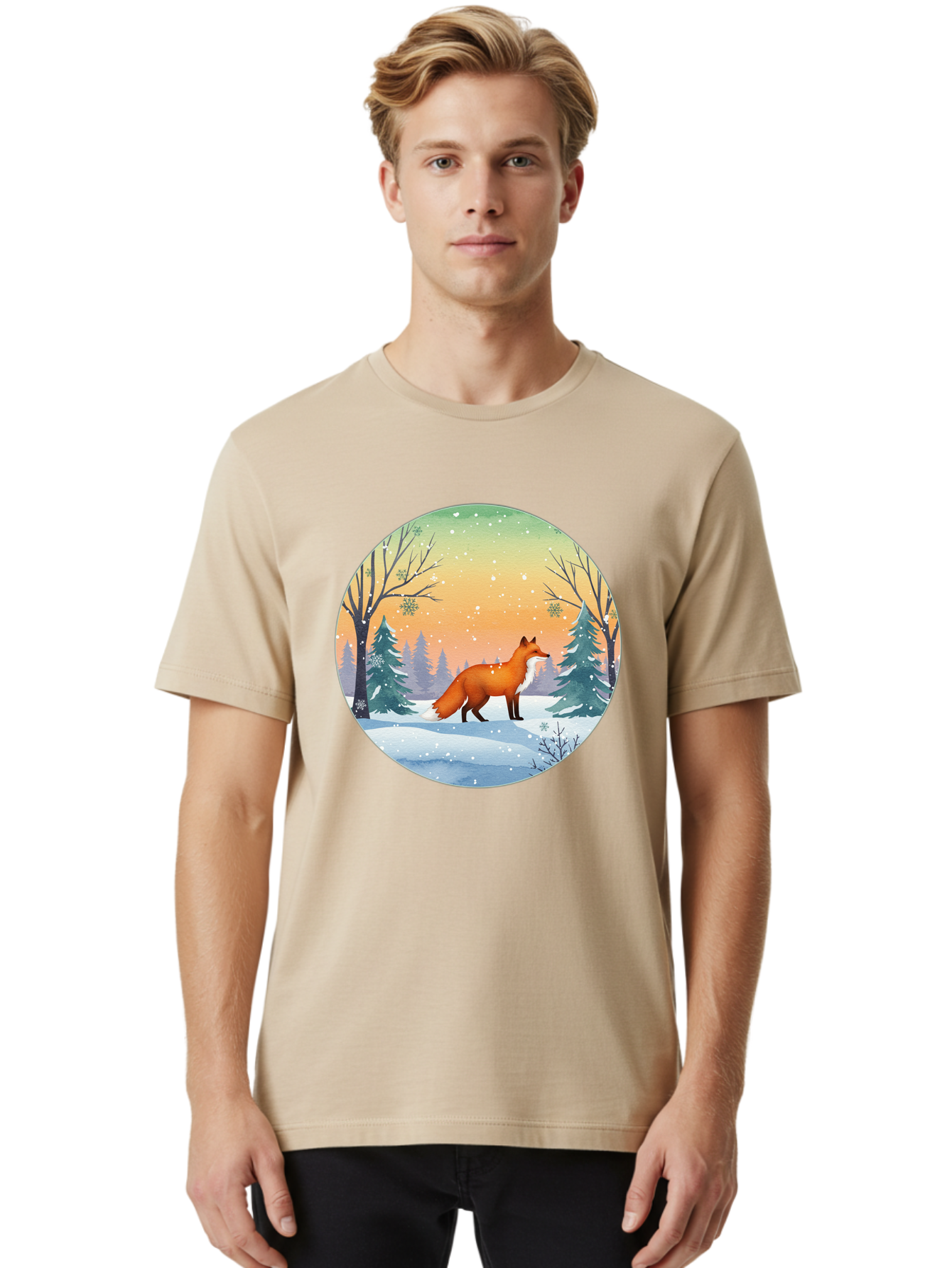 Fox-In-Winter Men'S Graphic Tee, 100% Cotton, Comfortable Casual Summer Wear, Machine Washable, Vintage Camera, Old Camera, Antique Camera, Black Camera, Classic Photography, Photography Equipment, Nostalgic Device, Film Camera, Camera Art Baf112