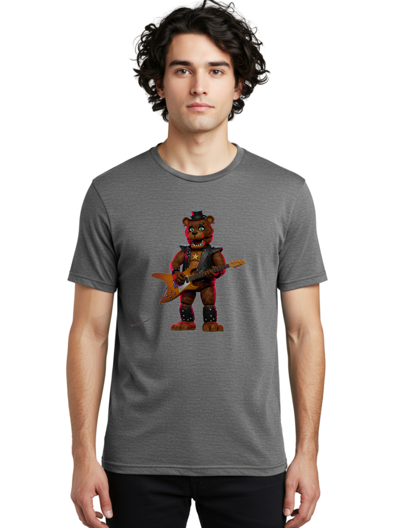 Freddy-Fazbear-1 Men'S Graphic Tee, 100% Cotton, Comfortable Casual Summer Wear, Machine Washable, Vintage Camera, Old Camera, Antique Camera, Black Camera, Classic Photography, Photography Equipment, Nostalgic Device, Film Camera, Camera Art Baf114