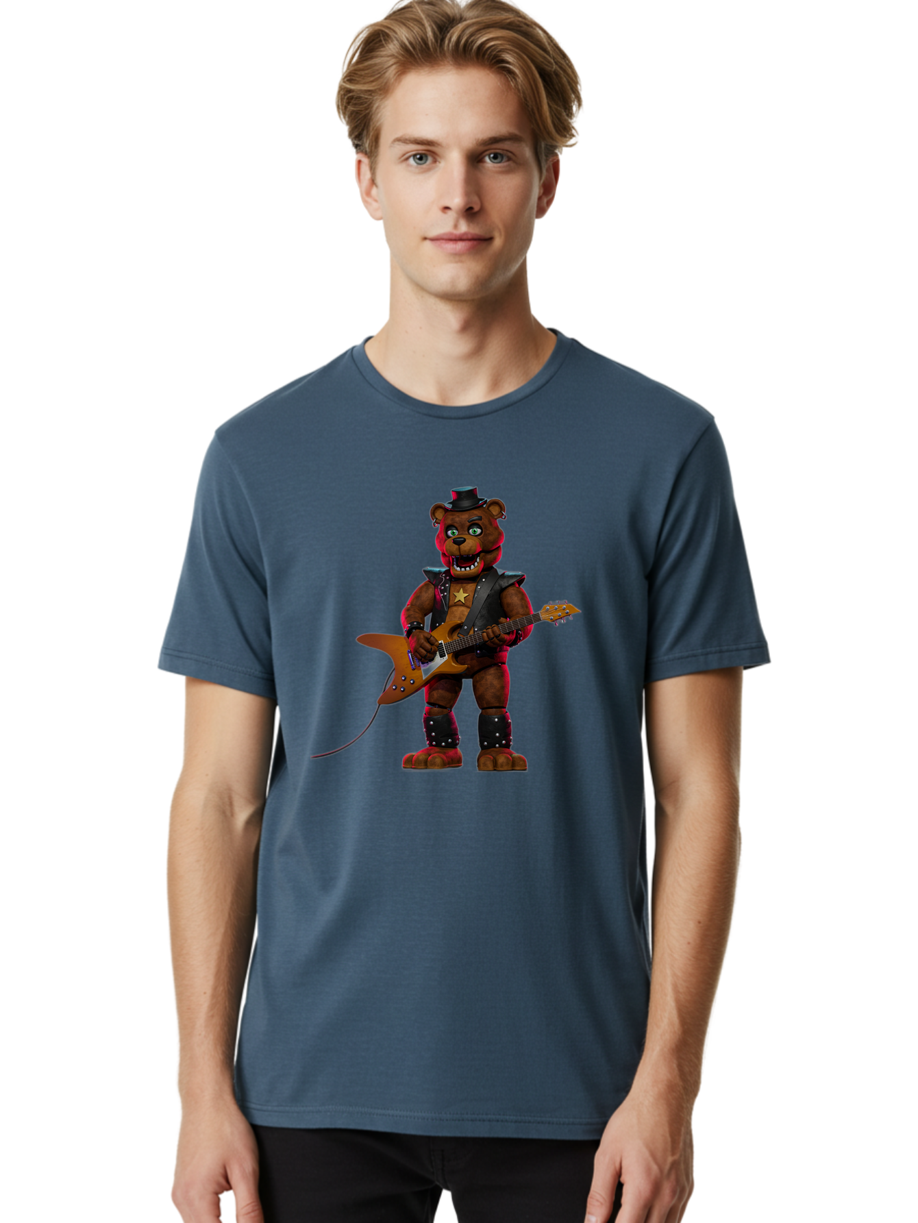 Freddy-Fazbear-1 Men'S Graphic Tee, 100% Cotton, Comfortable Casual Summer Wear, Machine Washable, Vintage Camera, Old Camera, Antique Camera, Black Camera, Classic Photography, Photography Equipment, Nostalgic Device, Film Camera, Camera Art Baf114