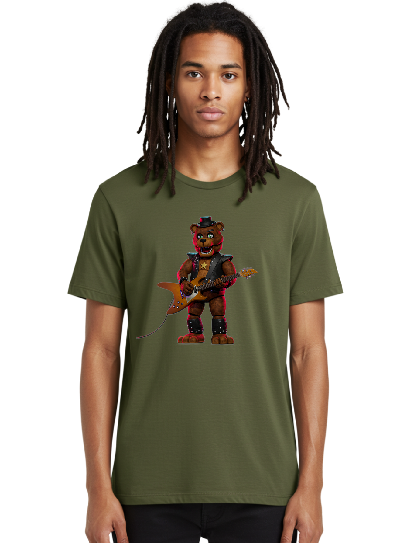 Freddy-Fazbear-1 Men'S Graphic Tee, 100% Cotton, Comfortable Casual Summer Wear, Machine Washable, Vintage Camera, Old Camera, Antique Camera, Black Camera, Classic Photography, Photography Equipment, Nostalgic Device, Film Camera, Camera Art Baf114