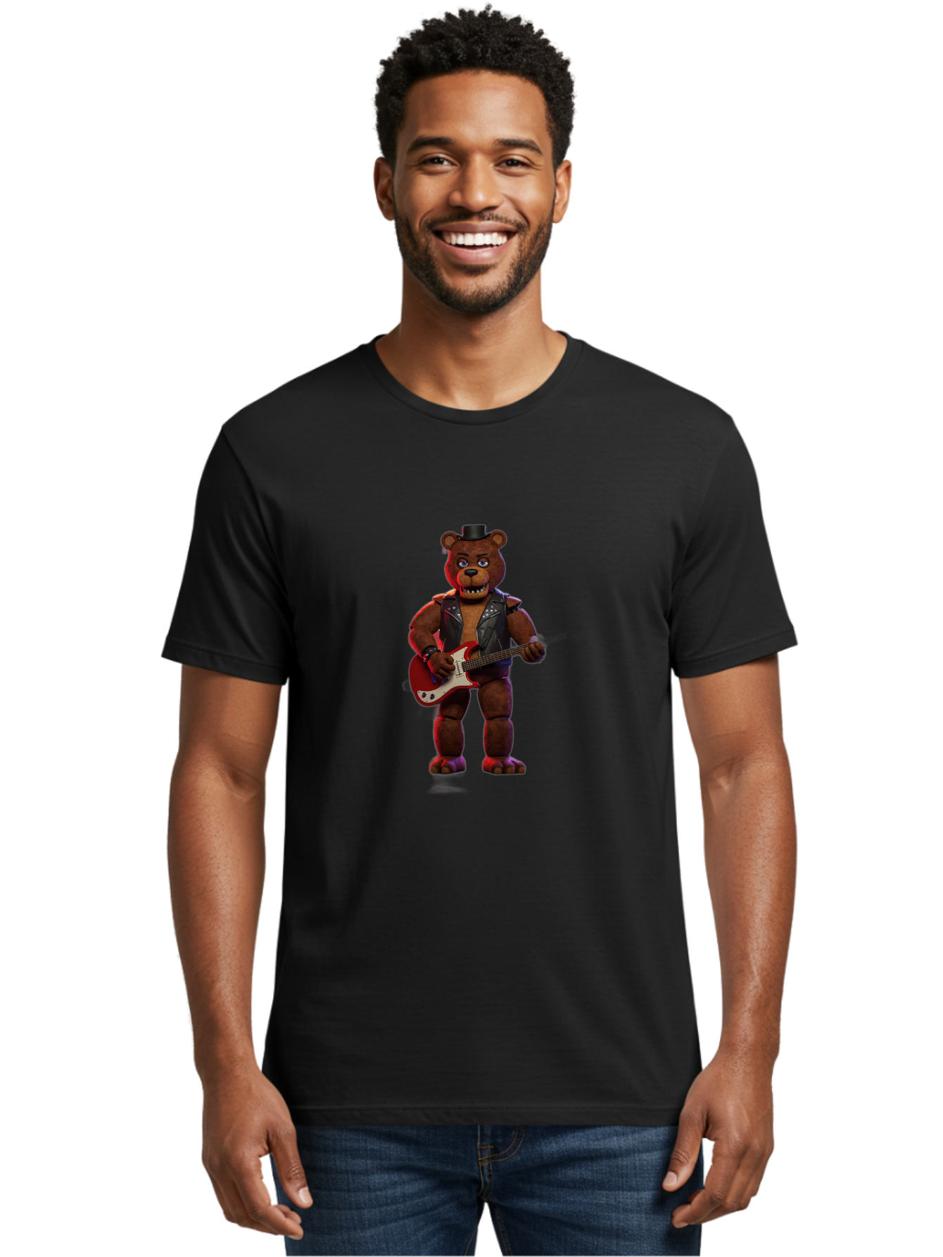 Freddy-Fazbear-2 Men'S Graphic Tee, 100% Cotton, Comfortable Casual Summer Wear, Machine Washable, Vintage Camera, Old Camera, Antique Camera, Black Camera, Classic Photography, Photography Equipment, Nostalgic Device, Film Camera, Camera Art Baf115