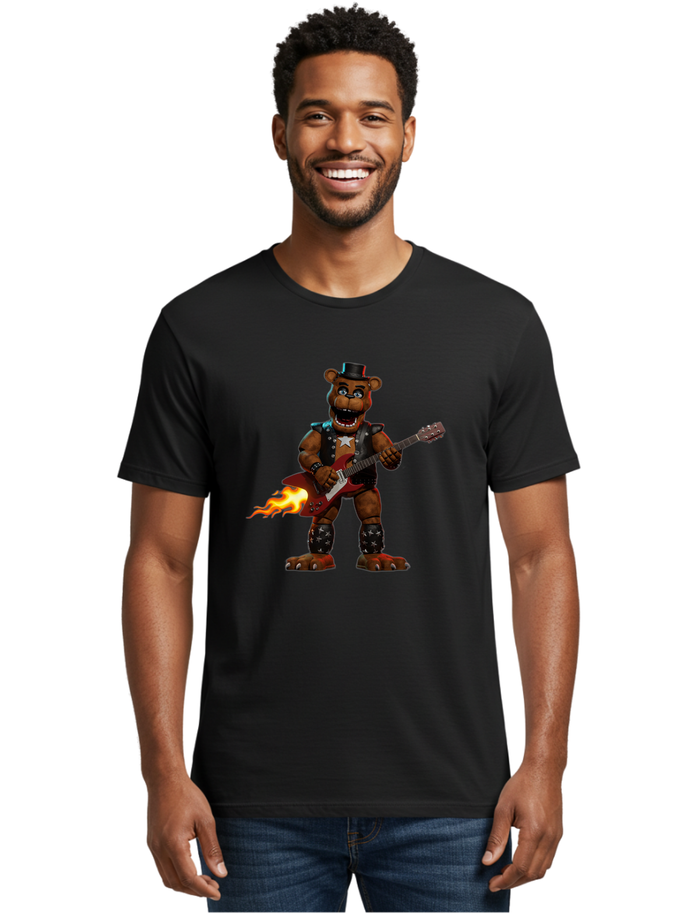 Freddy-Fazbear-3 Men'S Graphic Tee, 100% Cotton, Comfortable Casual Summer Wear, Machine Washable, Vintage Camera, Old Camera, Antique Camera, Black Camera, Classic Photography, Photography Equipment, Nostalgic Device, Film Camera, Camera Art Baf116