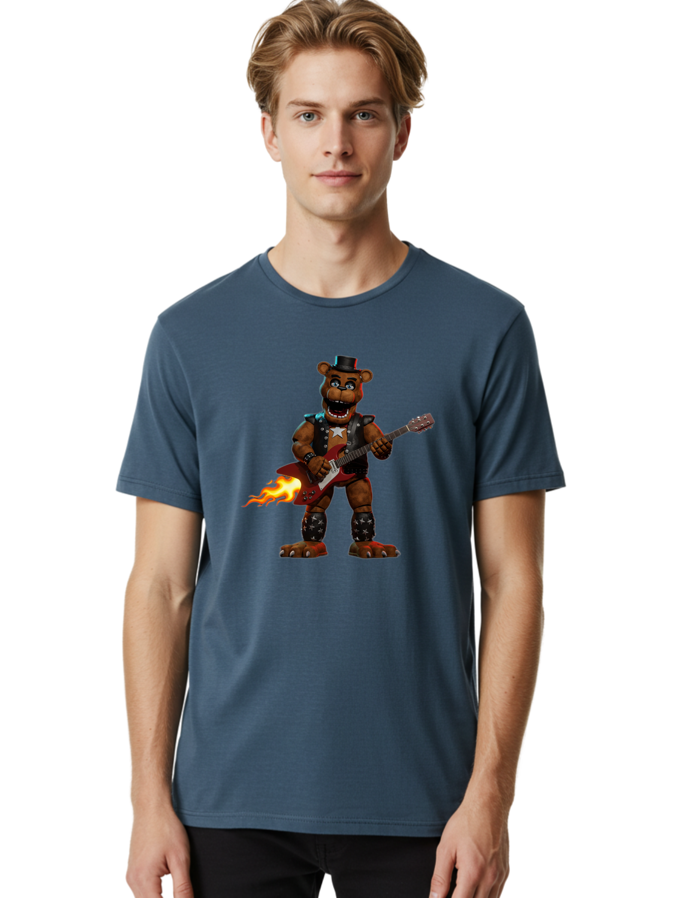 Freddy-Fazbear-3 Men'S Graphic Tee, 100% Cotton, Comfortable Casual Summer Wear, Machine Washable, Vintage Camera, Old Camera, Antique Camera, Black Camera, Classic Photography, Photography Equipment, Nostalgic Device, Film Camera, Camera Art Baf116