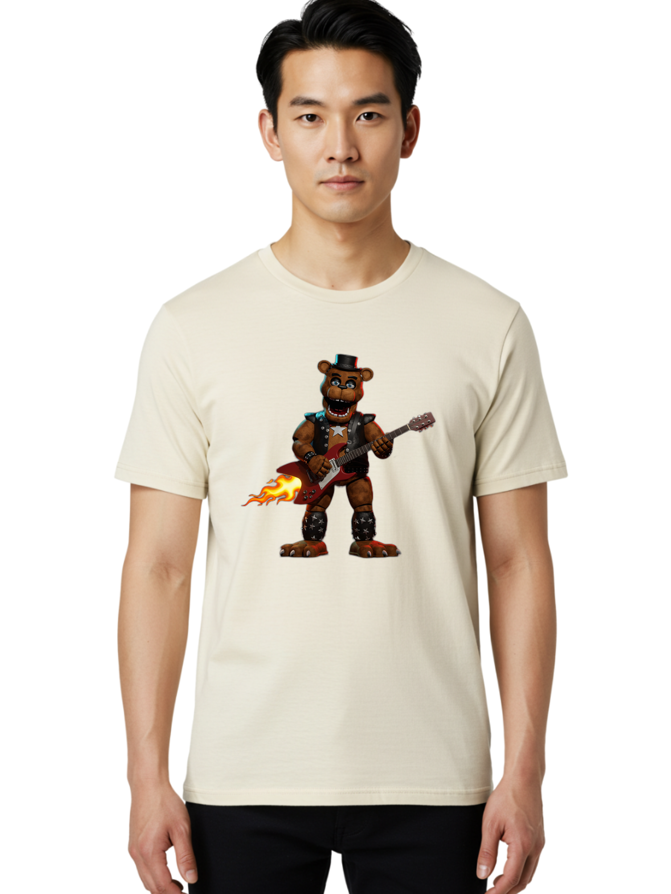 Freddy-Fazbear-3 Men'S Graphic Tee, 100% Cotton, Comfortable Casual Summer Wear, Machine Washable, Vintage Camera, Old Camera, Antique Camera, Black Camera, Classic Photography, Photography Equipment, Nostalgic Device, Film Camera, Camera Art Baf116