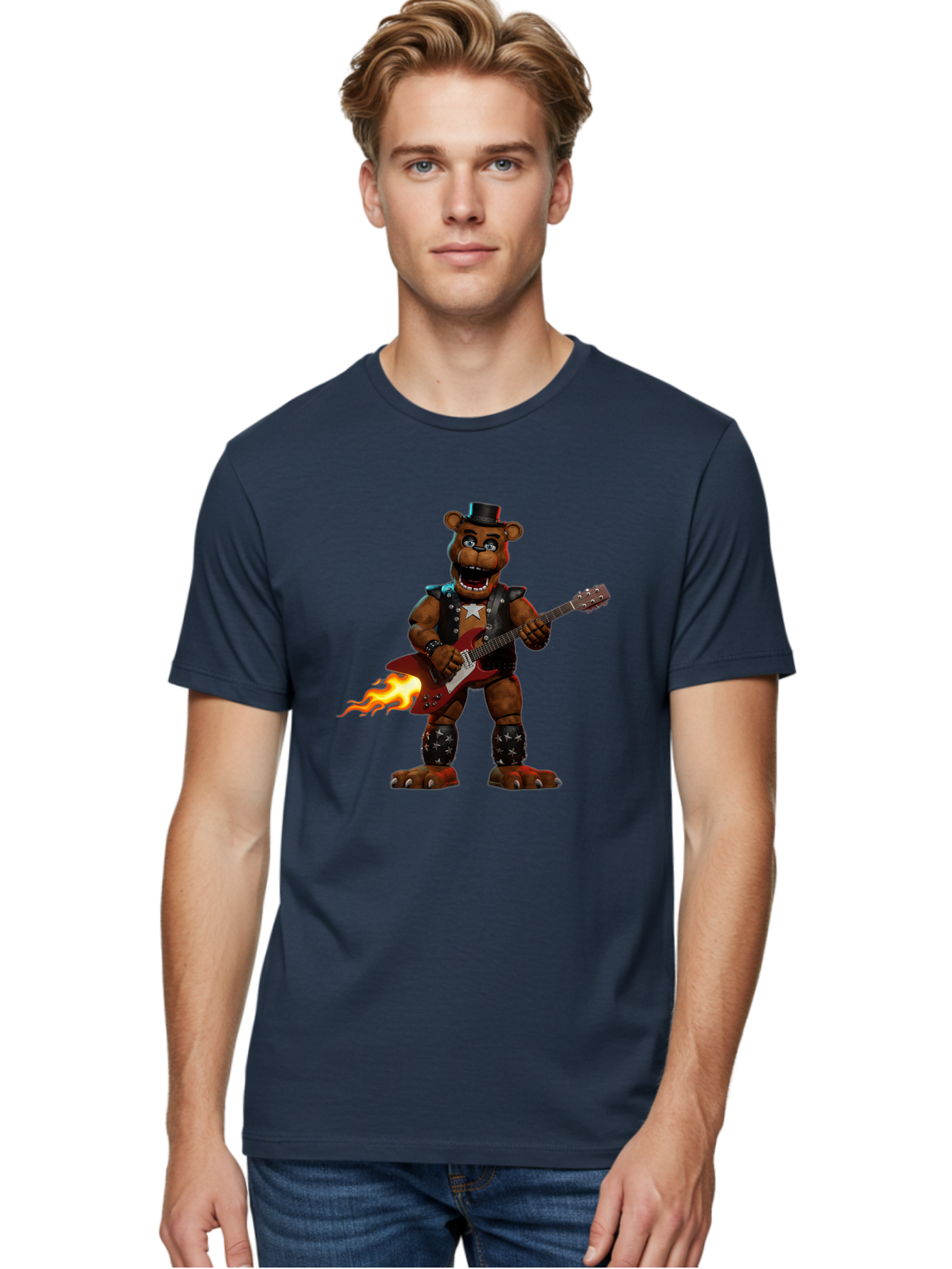 Freddy-Fazbear-3 Men'S Graphic Tee, 100% Cotton, Comfortable Casual Summer Wear, Machine Washable, Vintage Camera, Old Camera, Antique Camera, Black Camera, Classic Photography, Photography Equipment, Nostalgic Device, Film Camera, Camera Art Baf116