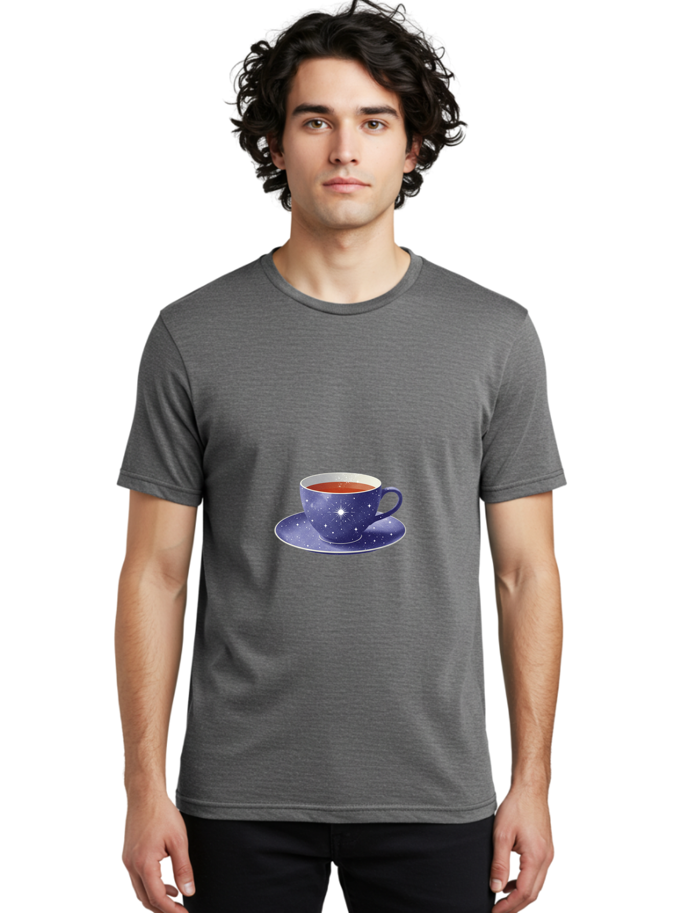 Galaxy-Tea-Cup Men'S Graphic Tee, 100% Cotton, Comfortable Casual Summer Wear, Machine Washable, Vintage Camera, Old Camera, Antique Camera, Black Camera, Classic Photography, Photography Equipment, Nostalgic Device, Film Camera, Camera Art Baf122