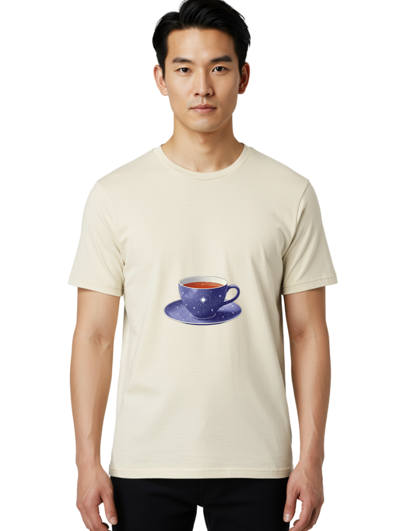 Galaxy-Tea-Cup Men'S Graphic Tee, 100% Cotton, Comfortable Casual Summer Wear, Machine Washable, Vintage Camera, Old Camera, Antique Camera, Black Camera, Classic Photography, Photography Equipment, Nostalgic Device, Film Camera, Camera Art Baf122