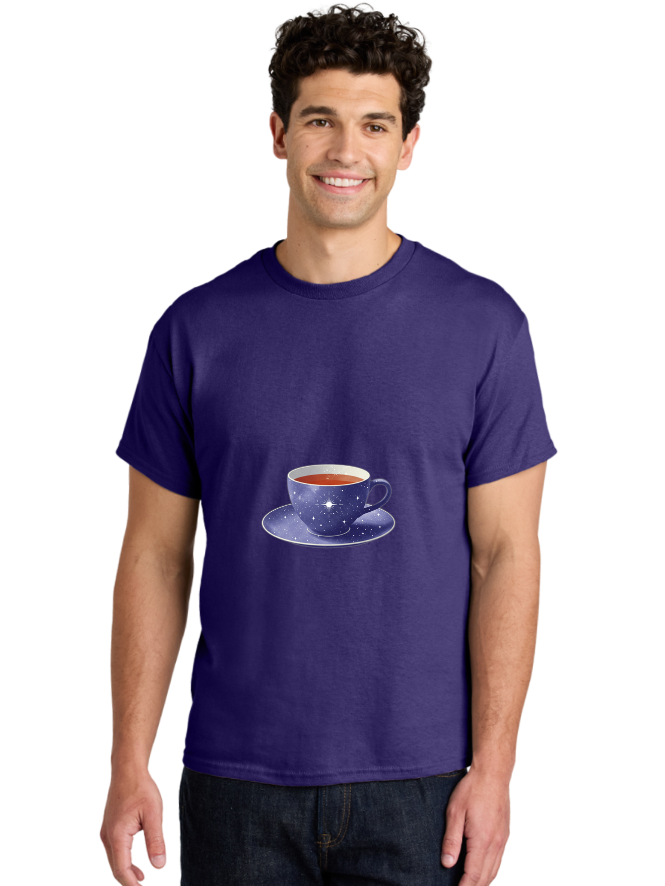 Galaxy-Tea-Cup Men'S Graphic Tee, 100% Cotton, Comfortable Casual Summer Wear, Machine Washable, Vintage Camera, Old Camera, Antique Camera, Black Camera, Classic Photography, Photography Equipment, Nostalgic Device, Film Camera, Camera Art Baf122