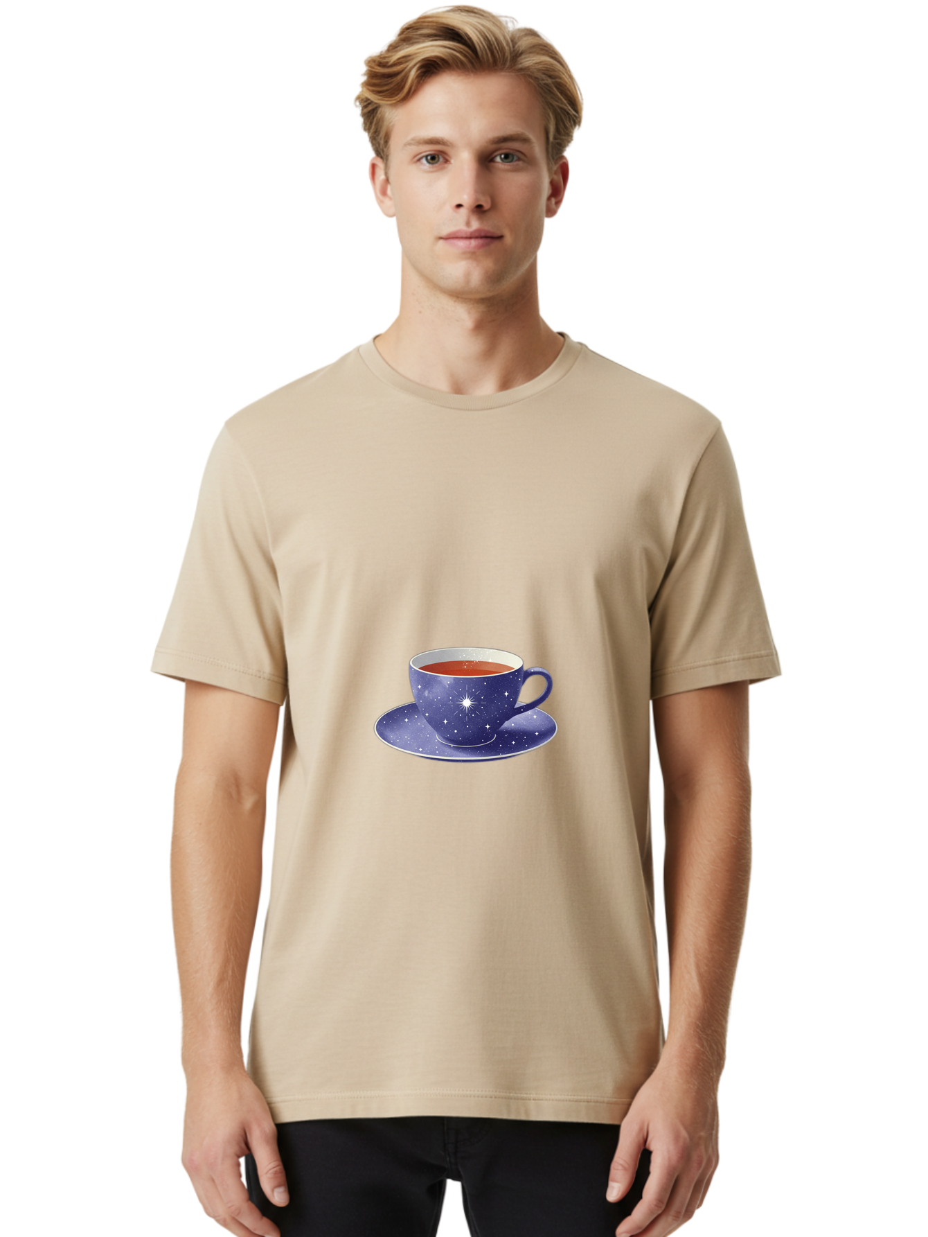 Galaxy-Tea-Cup Men'S Graphic Tee, 100% Cotton, Comfortable Casual Summer Wear, Machine Washable, Vintage Camera, Old Camera, Antique Camera, Black Camera, Classic Photography, Photography Equipment, Nostalgic Device, Film Camera, Camera Art Baf122