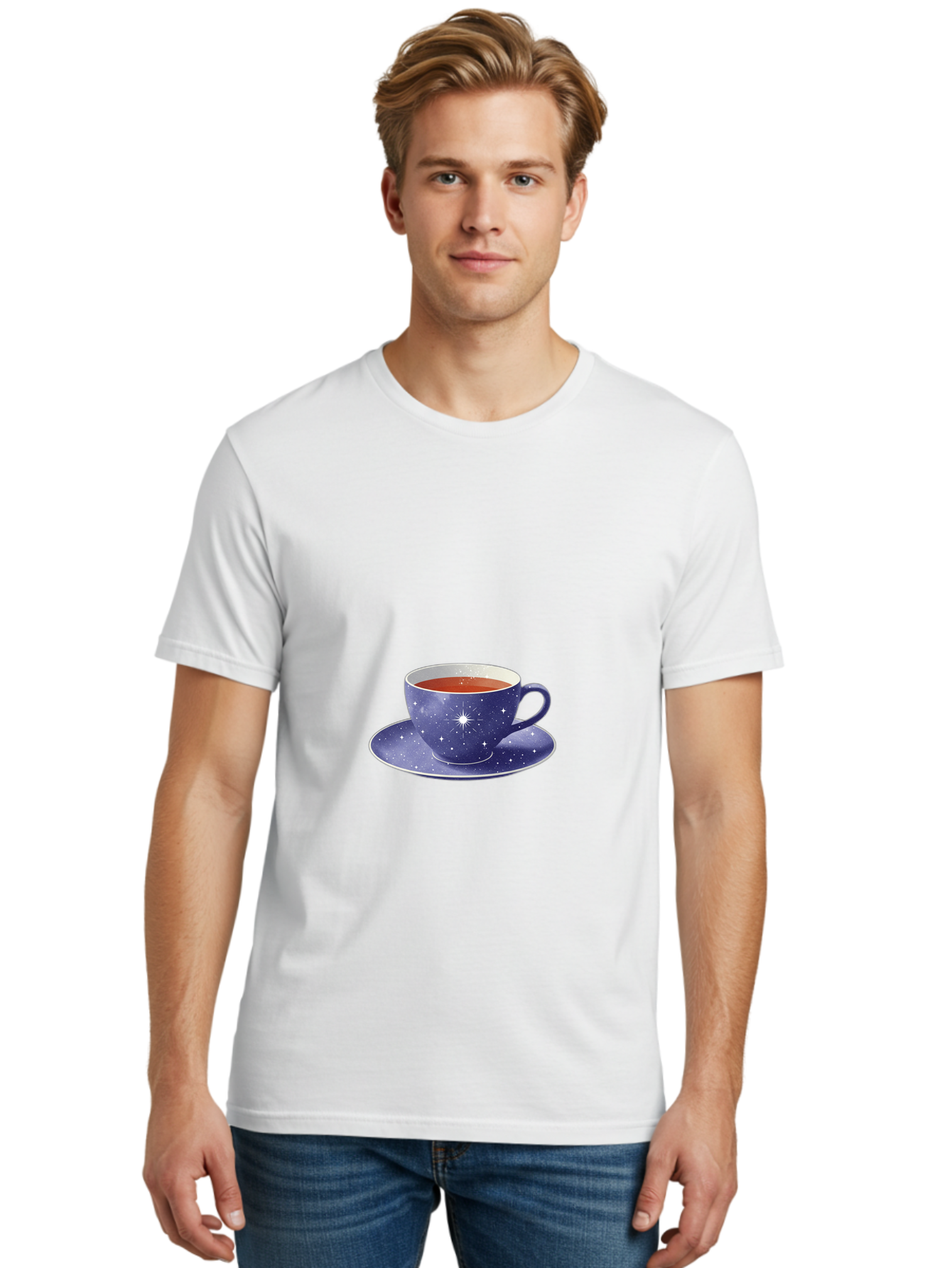 Galaxy-Tea-Cup Men'S Graphic Tee, 100% Cotton, Comfortable Casual Summer Wear, Machine Washable, Vintage Camera, Old Camera, Antique Camera, Black Camera, Classic Photography, Photography Equipment, Nostalgic Device, Film Camera, Camera Art Baf122