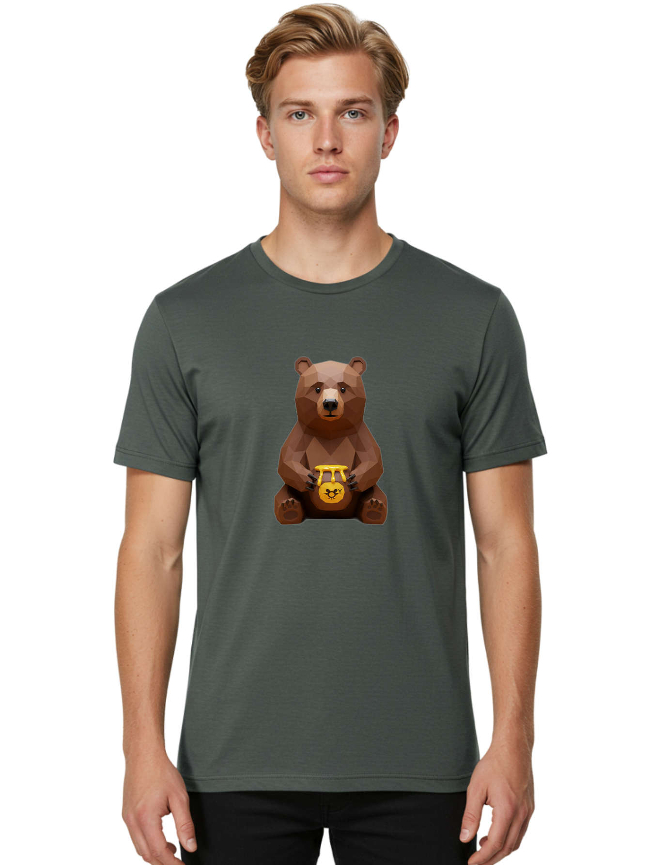 Geometric-Bear-1 Men'S Graphic Tee, 100% Cotton, Comfortable Casual Summer Wear, Machine Washable, Vintage Camera, Old Camera, Antique Camera, Black Camera, Classic Photography, Photography Equipment, Nostalgic Device, Film Camera, Camera Art Baf123