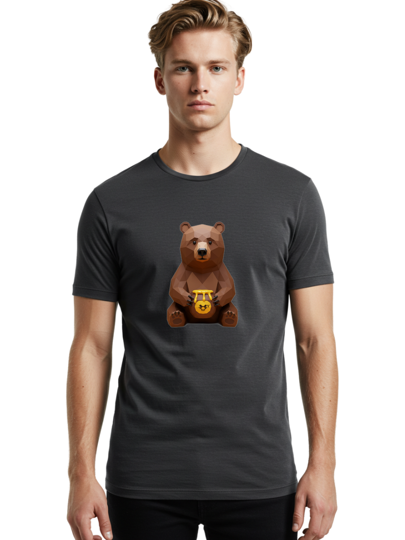 Geometric-Bear-1 Men'S Graphic Tee, 100% Cotton, Comfortable Casual Summer Wear, Machine Washable, Vintage Camera, Old Camera, Antique Camera, Black Camera, Classic Photography, Photography Equipment, Nostalgic Device, Film Camera, Camera Art Baf123