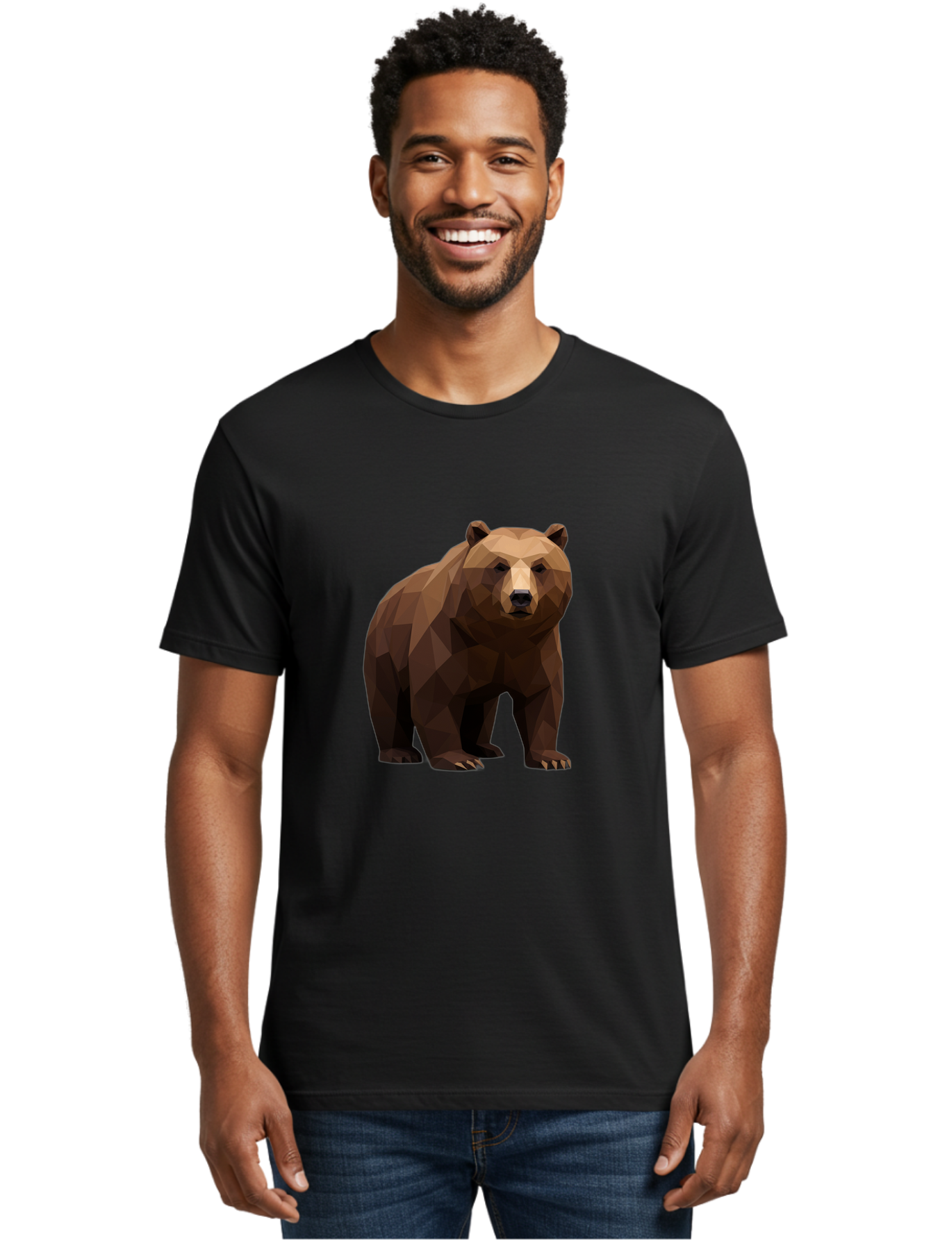 Geometric-Bear-2 Men'S Graphic Tee, 100% Cotton, Comfortable Casual Summer Wear, Machine Washable, Vintage Camera, Old Camera, Antique Camera, Black Camera, Classic Photography, Photography Equipment, Nostalgic Device, Film Camera, Camera Art Baf124