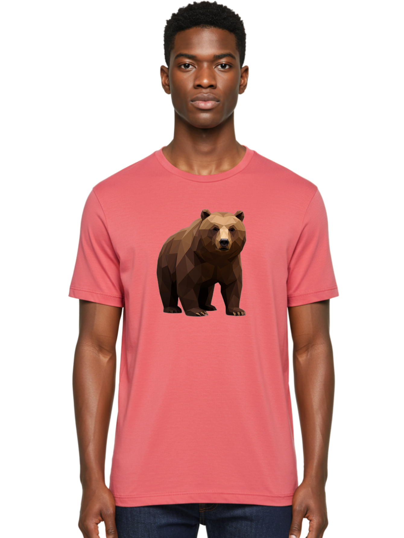 Geometric-Bear-2 Men'S Graphic Tee, 100% Cotton, Comfortable Casual Summer Wear, Machine Washable, Vintage Camera, Old Camera, Antique Camera, Black Camera, Classic Photography, Photography Equipment, Nostalgic Device, Film Camera, Camera Art Baf124