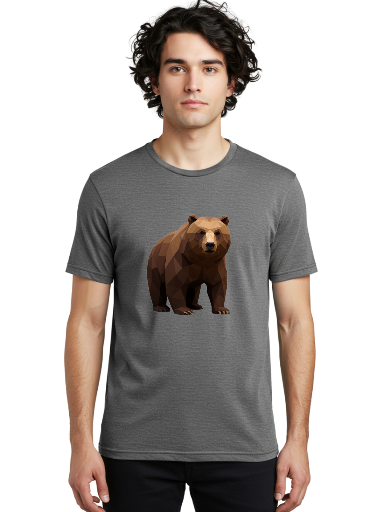 Geometric-Bear-2 Men'S Graphic Tee, 100% Cotton, Comfortable Casual Summer Wear, Machine Washable, Vintage Camera, Old Camera, Antique Camera, Black Camera, Classic Photography, Photography Equipment, Nostalgic Device, Film Camera, Camera Art Baf124