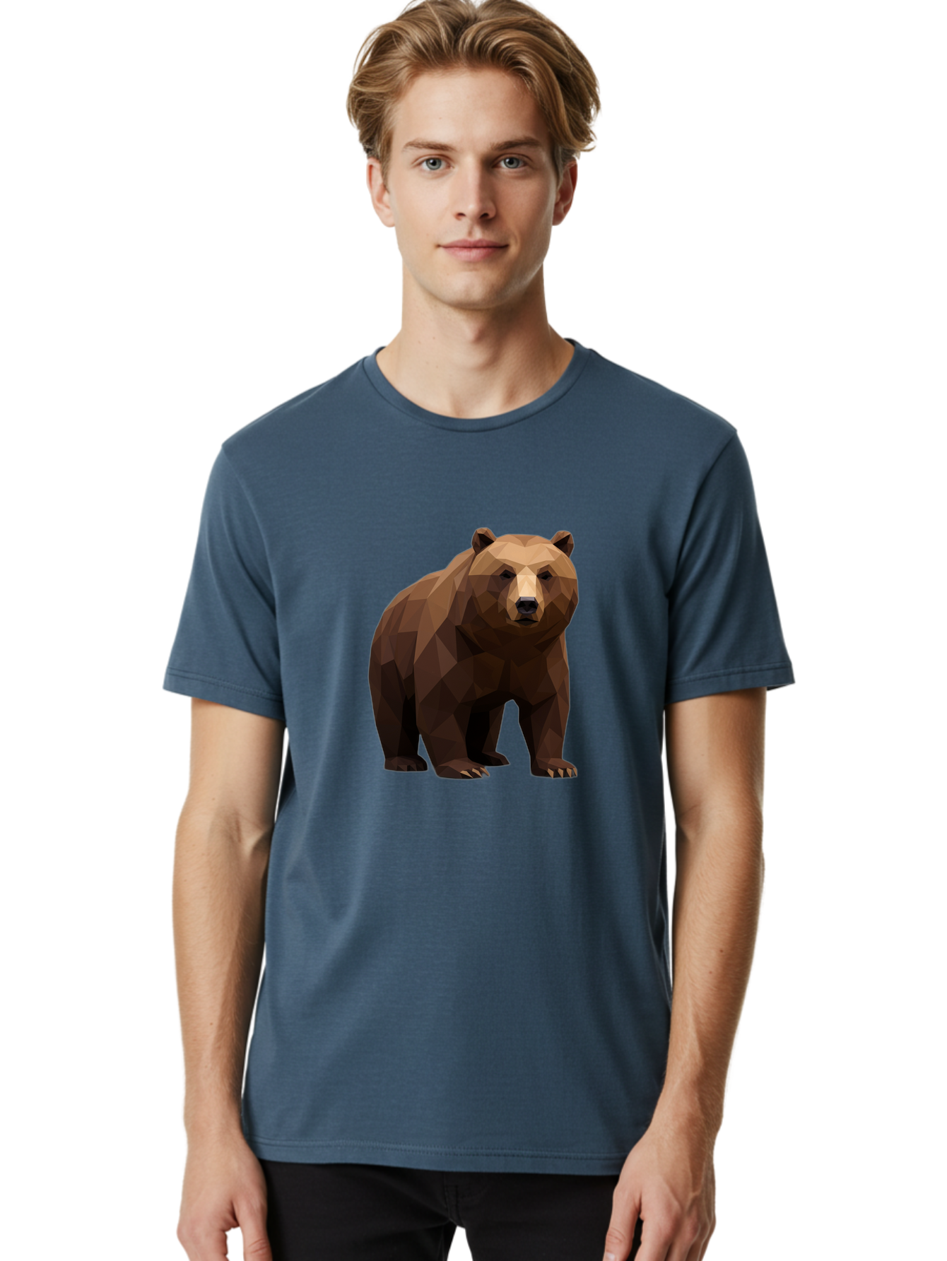 Geometric-Bear-2 Men'S Graphic Tee, 100% Cotton, Comfortable Casual Summer Wear, Machine Washable, Vintage Camera, Old Camera, Antique Camera, Black Camera, Classic Photography, Photography Equipment, Nostalgic Device, Film Camera, Camera Art Baf124