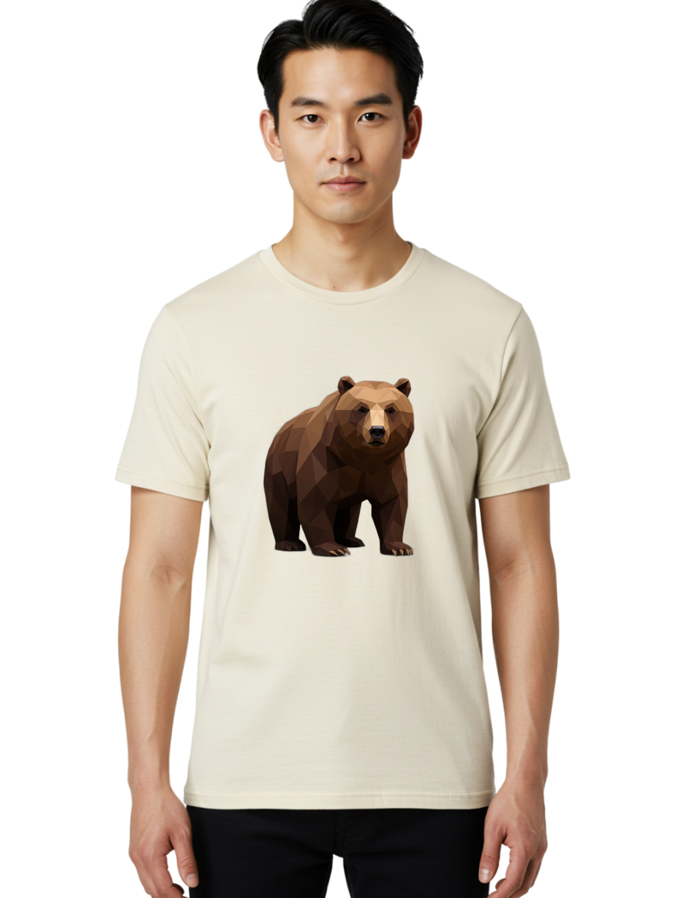 Geometric-Bear-2 Men'S Graphic Tee, 100% Cotton, Comfortable Casual Summer Wear, Machine Washable, Vintage Camera, Old Camera, Antique Camera, Black Camera, Classic Photography, Photography Equipment, Nostalgic Device, Film Camera, Camera Art Baf124