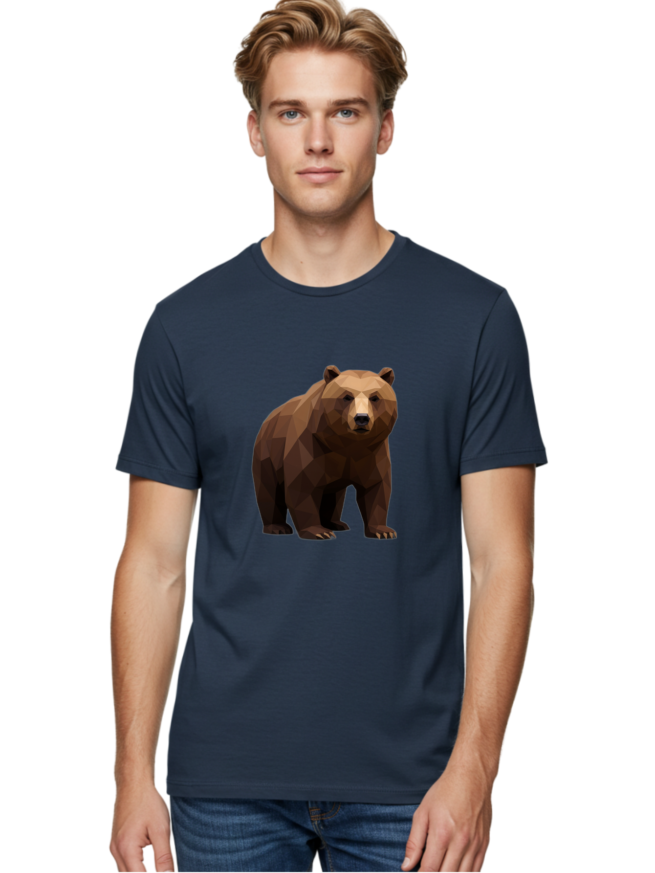 Geometric-Bear-2 Men'S Graphic Tee, 100% Cotton, Comfortable Casual Summer Wear, Machine Washable, Vintage Camera, Old Camera, Antique Camera, Black Camera, Classic Photography, Photography Equipment, Nostalgic Device, Film Camera, Camera Art Baf124