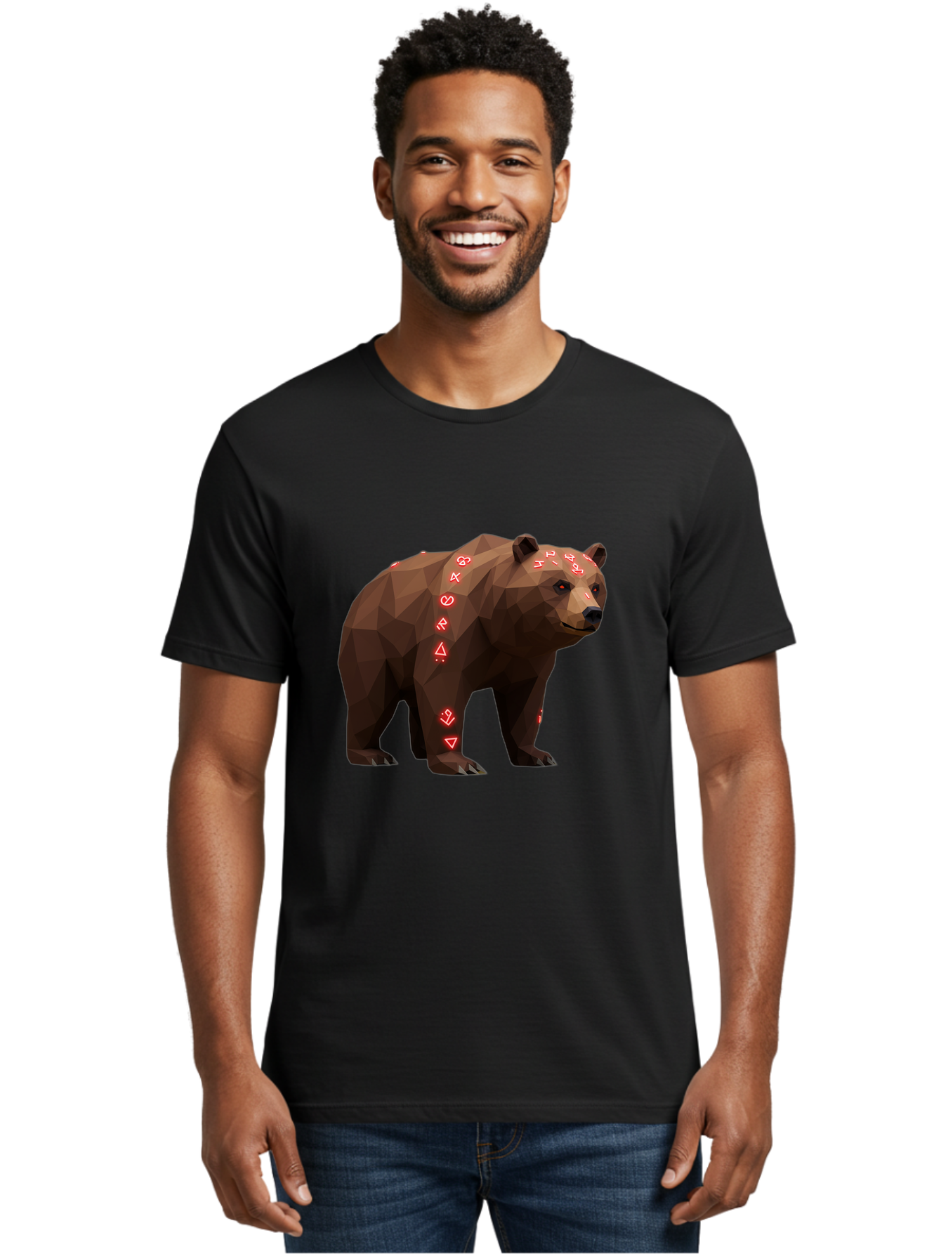 Geometric-Bear Men'S Graphic Tee, 100% Cotton, Comfortable Casual Summer Wear, Machine Washable, Vintage Camera, Old Camera, Antique Camera, Black Camera, Classic Photography, Photography Equipment, Nostalgic Device, Film Camera, Camera Art Baf125