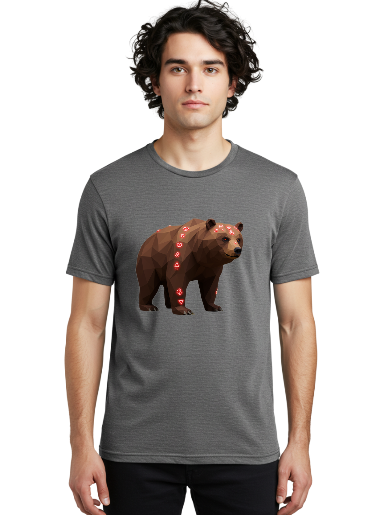 Geometric-Bear Men'S Graphic Tee, 100% Cotton, Comfortable Casual Summer Wear, Machine Washable, Vintage Camera, Old Camera, Antique Camera, Black Camera, Classic Photography, Photography Equipment, Nostalgic Device, Film Camera, Camera Art Baf125