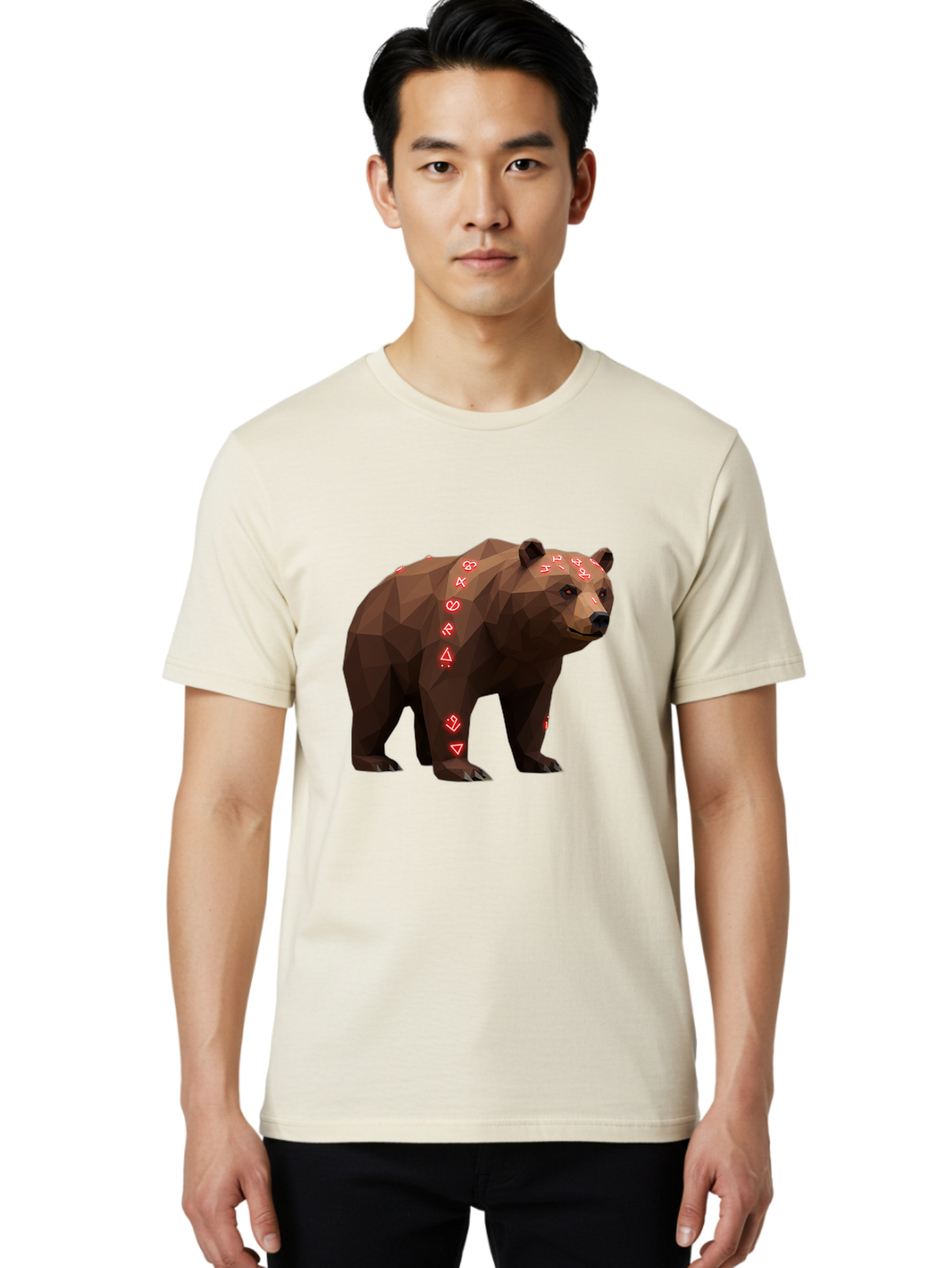 Geometric-Bear Men'S Graphic Tee, 100% Cotton, Comfortable Casual Summer Wear, Machine Washable, Vintage Camera, Old Camera, Antique Camera, Black Camera, Classic Photography, Photography Equipment, Nostalgic Device, Film Camera, Camera Art Baf125