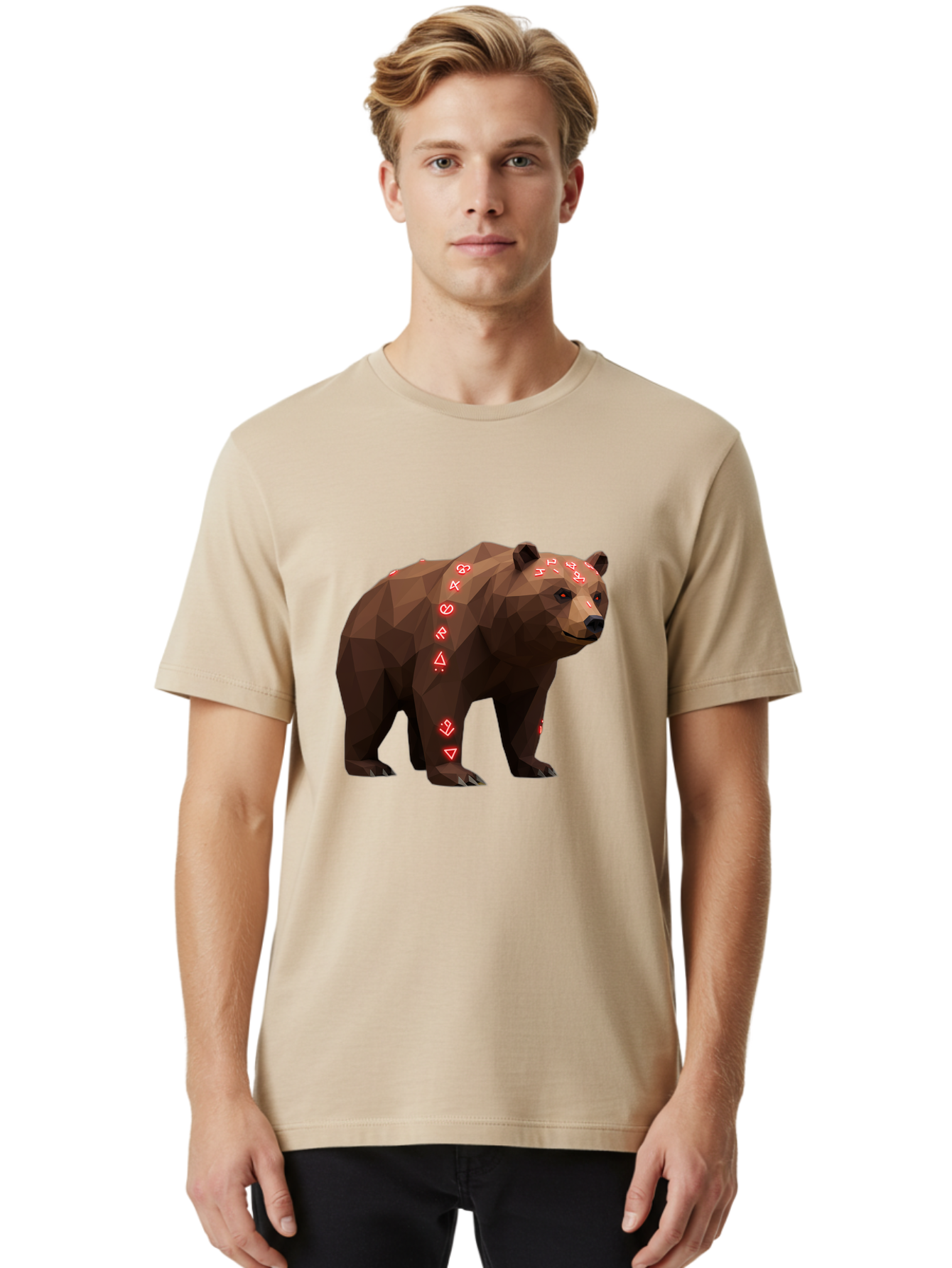 Geometric-Bear Men'S Graphic Tee, 100% Cotton, Comfortable Casual Summer Wear, Machine Washable, Vintage Camera, Old Camera, Antique Camera, Black Camera, Classic Photography, Photography Equipment, Nostalgic Device, Film Camera, Camera Art Baf125