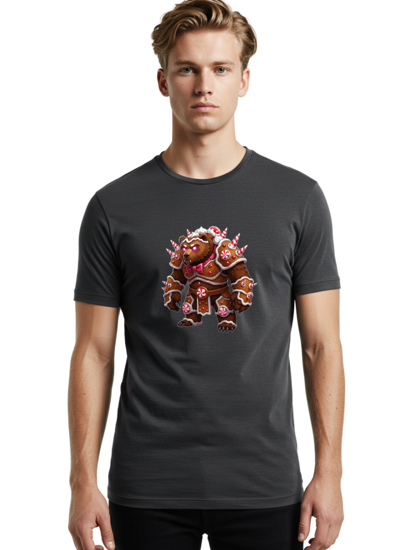 Gingerbread-Bear Men'S Graphic Tee, 100% Cotton, Comfortable Casual Summer Wear, Machine Washable, Vintage Camera, Old Camera, Antique Camera, Black Camera, Classic Photography, Photography Equipment, Nostalgic Device, Film Camera, Camera Art Baf128